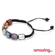 سوار للجنسين إسورة مضفرةمن الاحجار الكريمة الطبيعية قابل للتعديل من احجار كريمة فاخر للرجال والنساء منسوجة زخرفة اليدوية - كريستال | اسورة اكسسوارات الرجال | amazingEGP