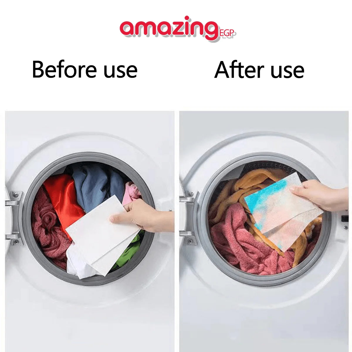 أوراق حماية الملابس من التصبغ لمنع اختلاط الألوان وحماية الأقمشة وتمتص الألوان تقنية امتصاص الصبغات للحفاظ على ألوان الملابس زاهية ومشرقة - 50 ورقة | أوراق الغسيل لحماية الأقمشة أوراق حماية الملابس من التصبغ الالوان العناية بالملابس بهتان الألوان تقنية