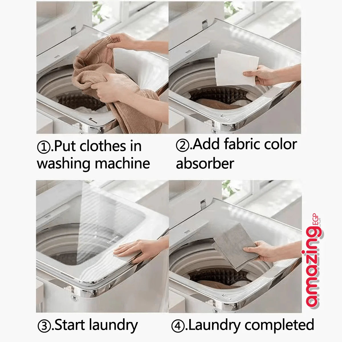 أوراق حماية الملابس من التصبغ لمنع اختلاط الألوان وحماية الأقمشة وتمتص الألوان تقنية امتصاص الصبغات للحفاظ على ألوان الملابس زاهية ومشرقة - 50 ورقة | أوراق الغسيل لحماية الأقمشة أوراق حماية الملابس من التصبغ الالوان العناية بالملابس بهتان الألوان تقنية