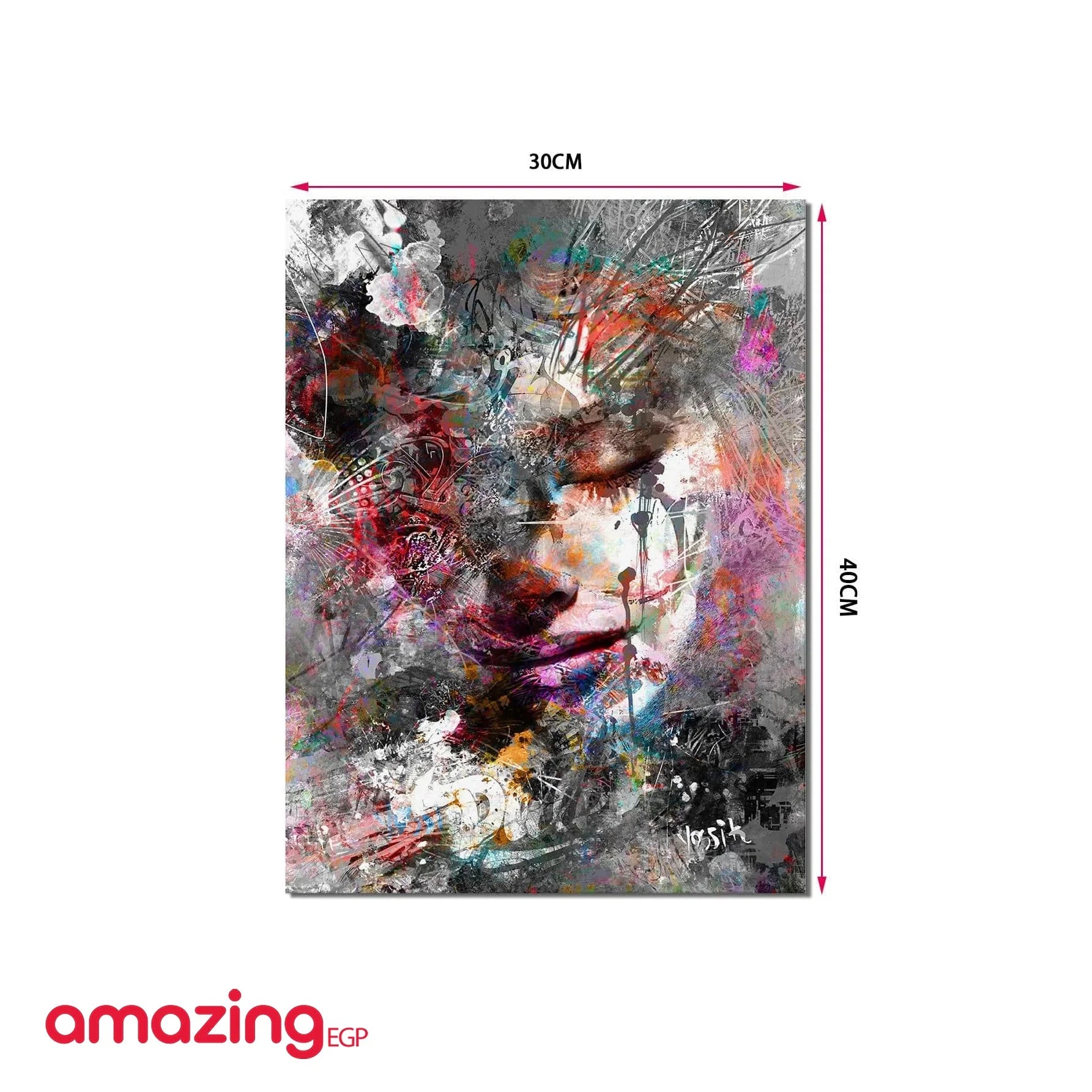 صورة الجدار بجرافيك شخصية ملصق فني جداري من ألياف اصطناعية  قماش مطبوع عليه  - بدون اطار | امراه تمثال تمثال مكتب ديكور ديكور_مكتب ديكور_منزل نصف راس | amazingEGP