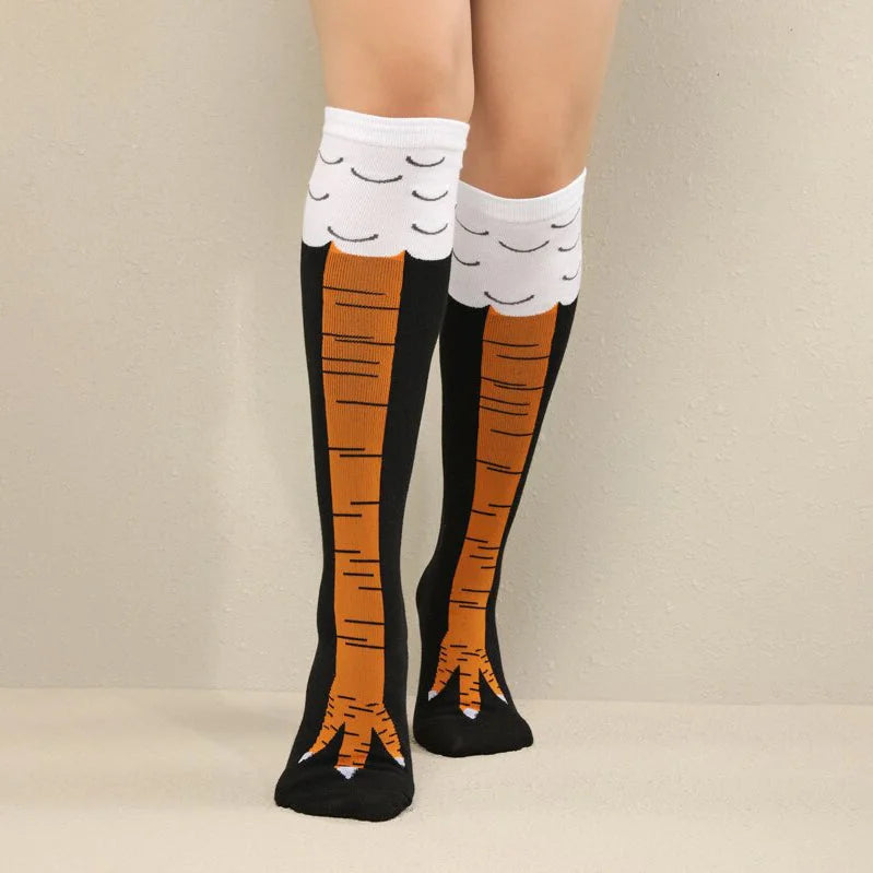 جوارب فوق ربلة الساق برسومات جرافيك رجل دجاجة | socks جوارب رجل دجاجة شرابات | amazingEGP