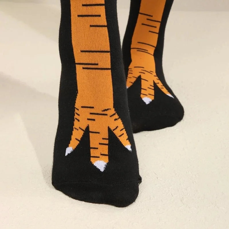 جوارب فوق ربلة الساق برسومات جرافيك رجل دجاجة | socks جوارب رجل دجاجة شرابات | amazingEGP