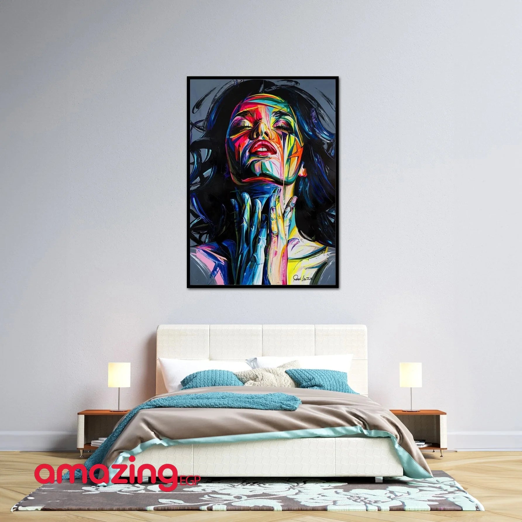 صورة الجدار بجرافيك شخصية ملصق فني جداري من ألياف اصطناعية  قماش مطبوع عليه  - بدون اطار | امراه تمثال تمثال مكتب ديكور ديكور_مكتب ديكور_منزل نصف راس | amazingEGP