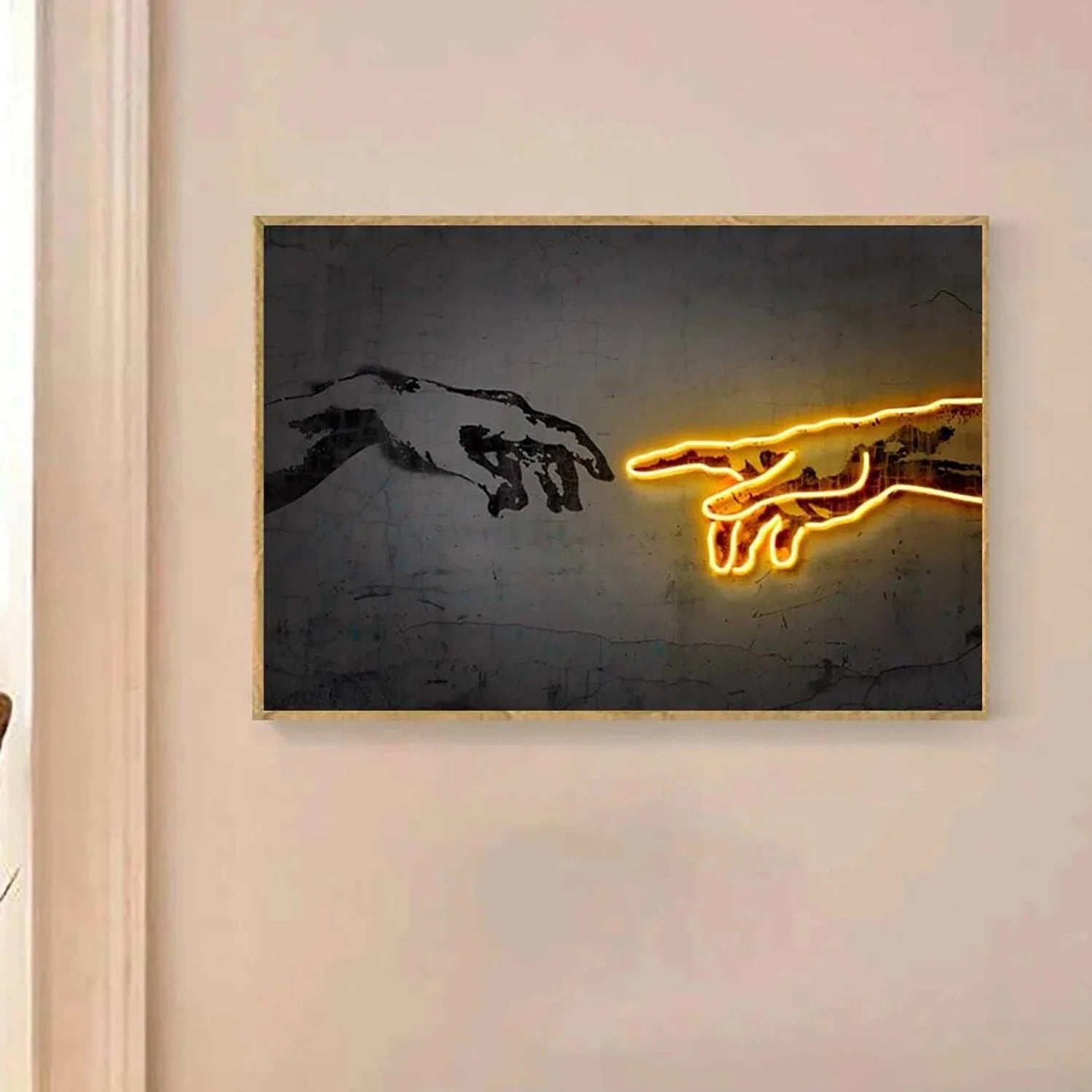 صورة الجدار بجرافيك بطباعة يد ملصق فني جداري من ألياف اصطناعية قماش مطبوع عليه - بدون اطار | امراه تمثال تمثال مكتب ديكور ديكور_مكتب ديكور_منزل نصف راس | amazingEGP