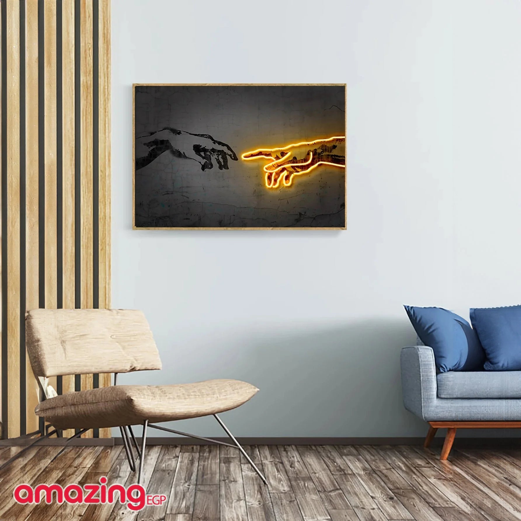 صورة الجدار بجرافيك بطباعة يد ملصق فني جداري من ألياف اصطناعية قماش مطبوع عليه - بدون اطار | امراه تمثال تمثال مكتب ديكور ديكور_مكتب ديكور_منزل نصف راس | amazingEGP