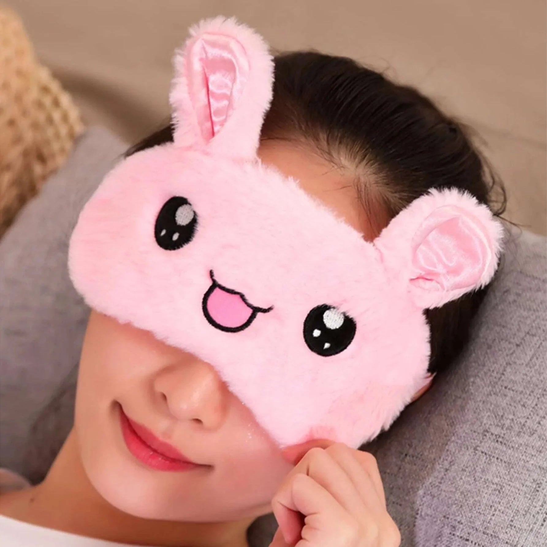 غطاء عين بتصميم ارنب رسوم كارتون غطاء نوم مريح ناعم من البوليستر والقطن وغطاء عين للنوم لسفر المكتب المنزلي | sleeping mask النوم قناع للنوم ماسك نوم | amazingEGP