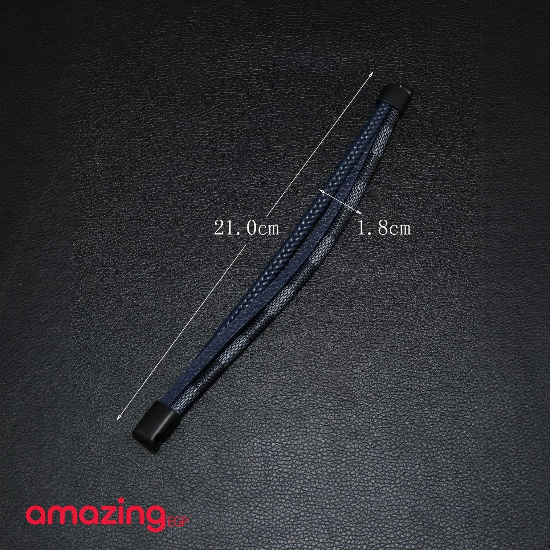 سوار للرجال إسورة مضفرة بجلد طبيعي فاخر رجالي اساور يد للرجال - ازرق | اسورة اكسسوارات الرجال حظاظة سوار ملابس_رجالي | amazingEGP