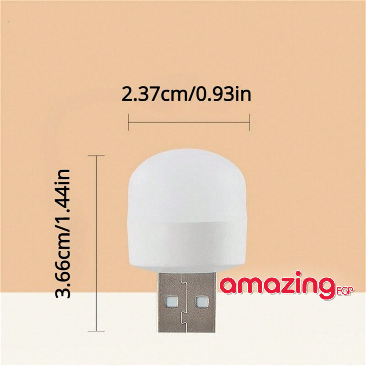 مصباح ليلي USB صغير — طاقة 1W، طيفان للضوء (أبيض دافئ + أبيض بارد)، مجموعة | 2 قطعة — يعمل على 5V/1A