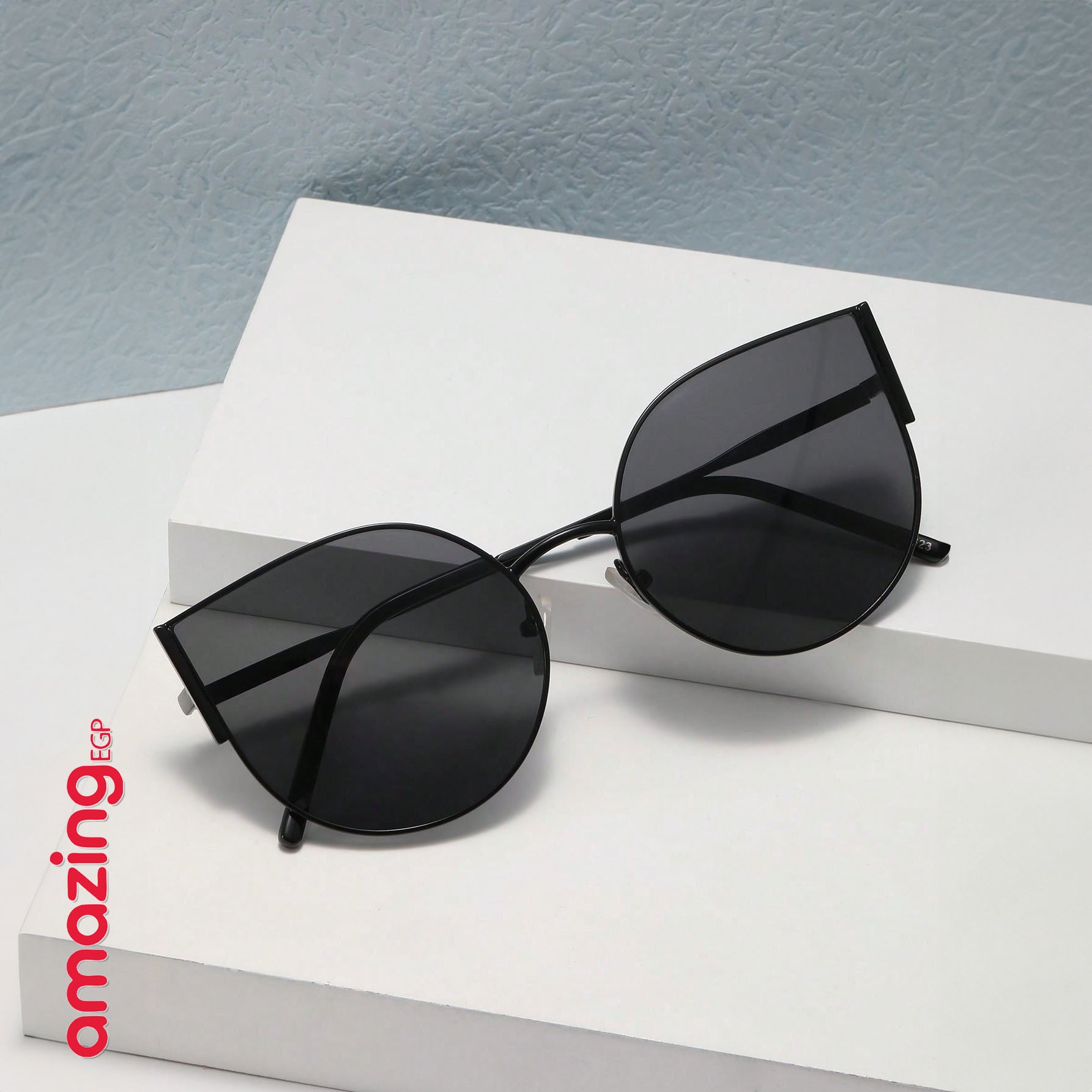 نظارات شمسية عين القطة بإطار كامل إطلالة أنيقة للموضة والخروجات اليومية والصيف والشاطئ – أسود بعدسات رمادية