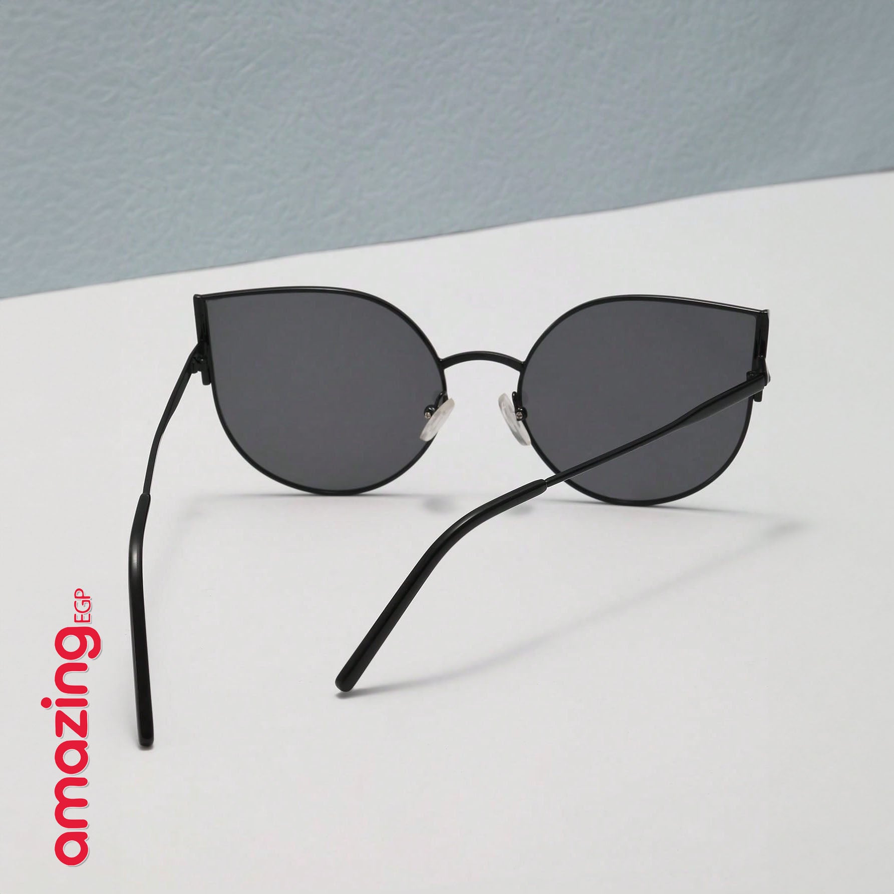 نظارات شمسية عين القطة بإطار كامل إطلالة أنيقة للموضة والخروجات اليومية والصيف والشاطئ – أسود بعدسات رمادية