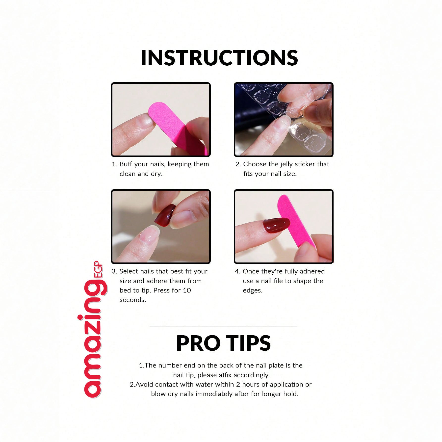 أظافر صناعية لاصقة – شكل لوزي أنيق (30 قطعة) بتدرّج طبيعي + غراء جيلي + مبرد – قابلة للإزالة وإعادة الاستخدام