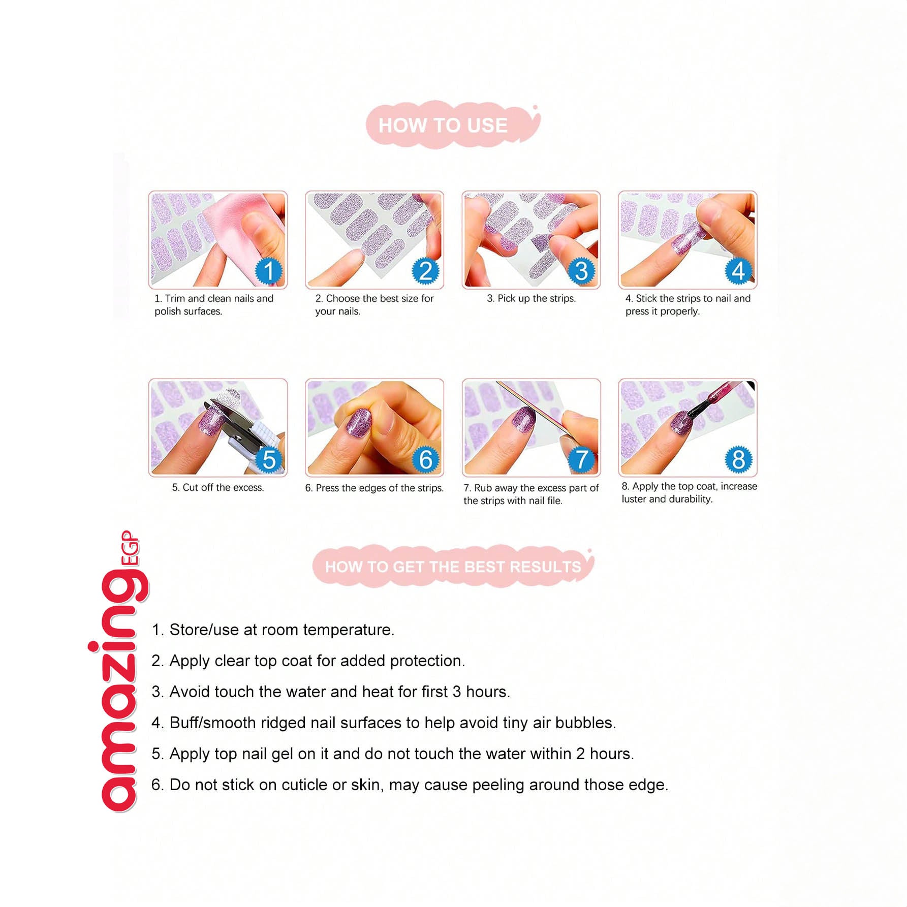 ملصقات مناكير كاملة الالتفاف – شريط أظافر ذاتي اللصق، مقاوم للماء وطويل الثبات، تصميم صيفي عصري لتزيين الأظافر CS-378 (شيت واحد)