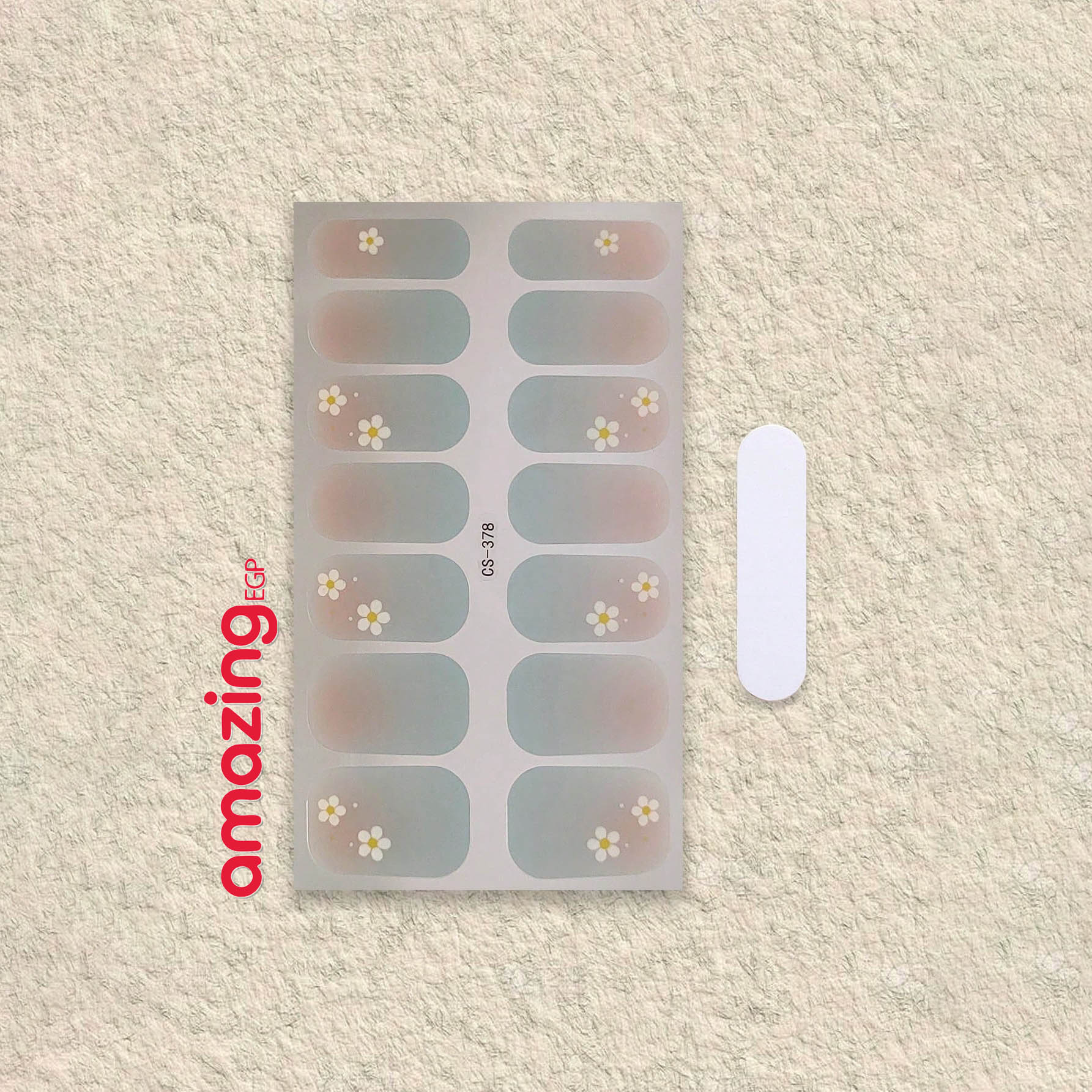 ملصقات مناكير كاملة الالتفاف – شريط أظافر ذاتي اللصق، مقاوم للماء وطويل الثبات، تصميم صيفي عصري لتزيين الأظافر CS-378 (شيت واحد)