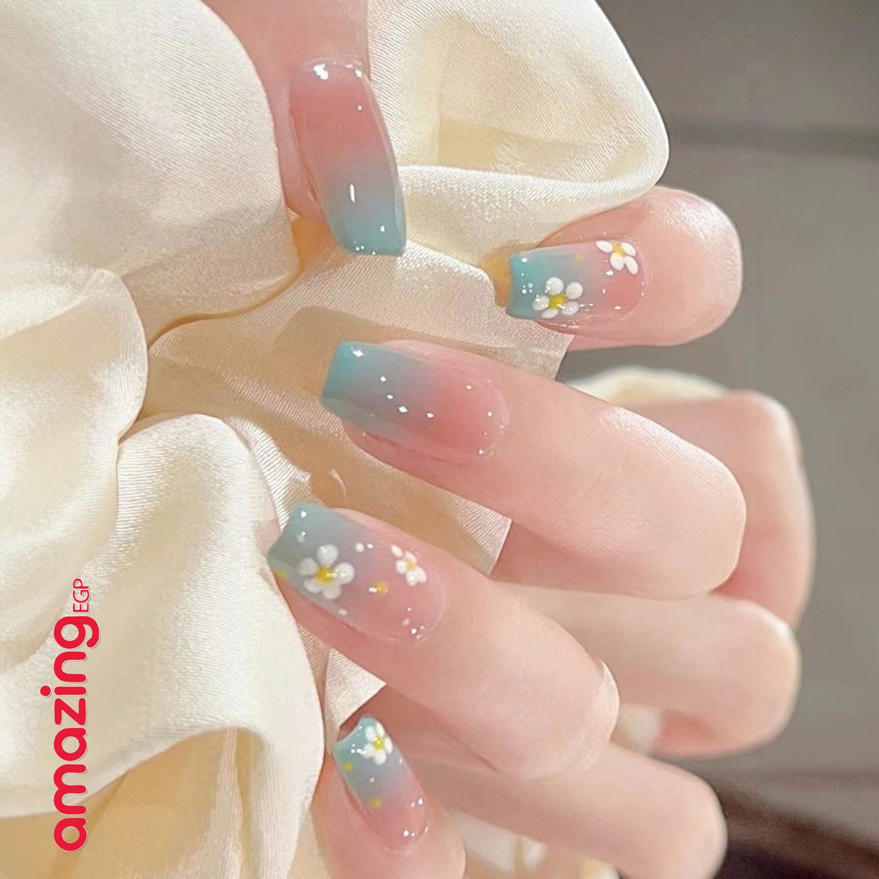ملصقات مناكير كاملة الالتفاف – شريط أظافر ذاتي اللصق، مقاوم للماء وطويل الثبات، تصميم صيفي عصري لتزيين الأظافر CS-378 (شيت واحد)