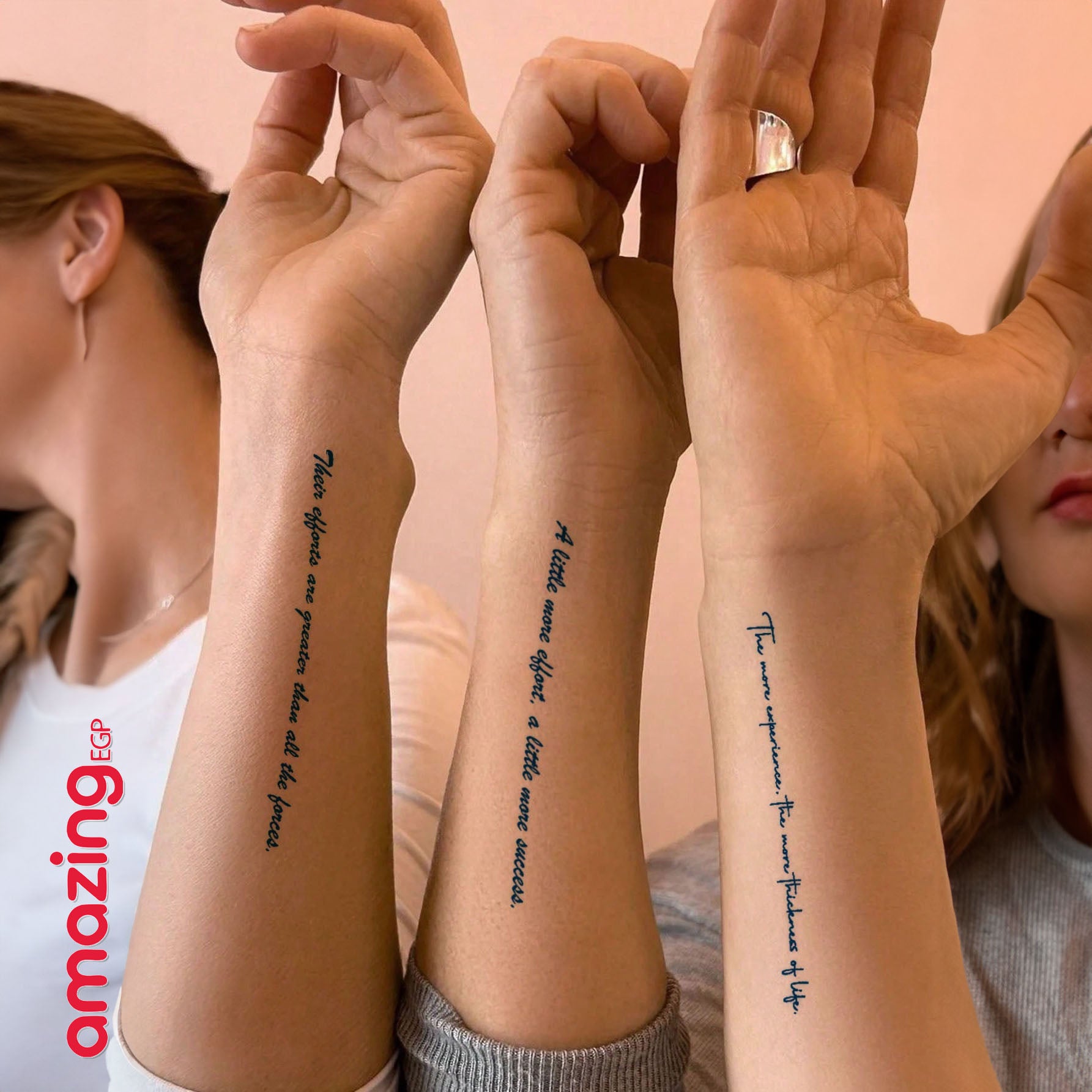 ملصق وشم كتابة , مقاوم للماء يدوم طويلاً نمط كتابة وشم يمكن التخلص منه للنساء ,حقيقي ملصق وشم , للنساء و بنات لمستلزمات الحفلات للنساء والاطفال (CB-W-031 |كتابة)