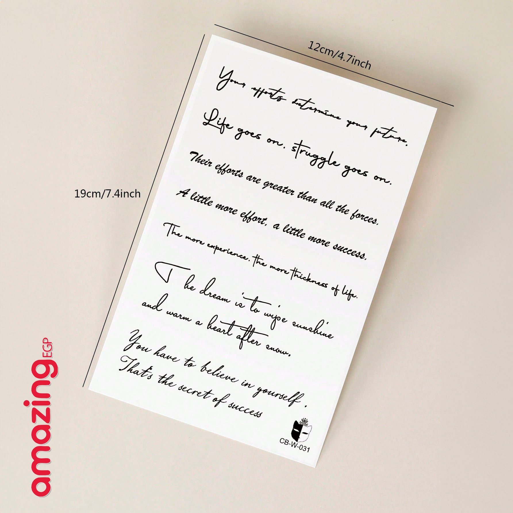 ملصق وشم كتابة , مقاوم للماء يدوم طويلاً نمط كتابة وشم يمكن التخلص منه للنساء ,حقيقي ملصق وشم , للنساء و بنات لمستلزمات الحفلات للنساء والاطفال (CB-W-031 |كتابة)