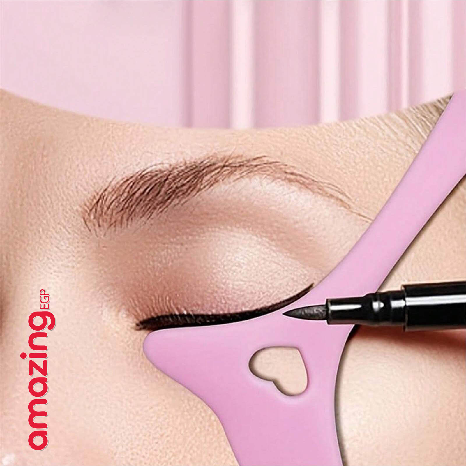 قالب مرسم آيلاينر سيليكون متعدد الوظائف – أداة مساعدة لرسم الآيلاينر وتظليل العيون وتحديد الشفتين والحواجب، قابلة لإعادة الاستخدام ومقاومة للماء