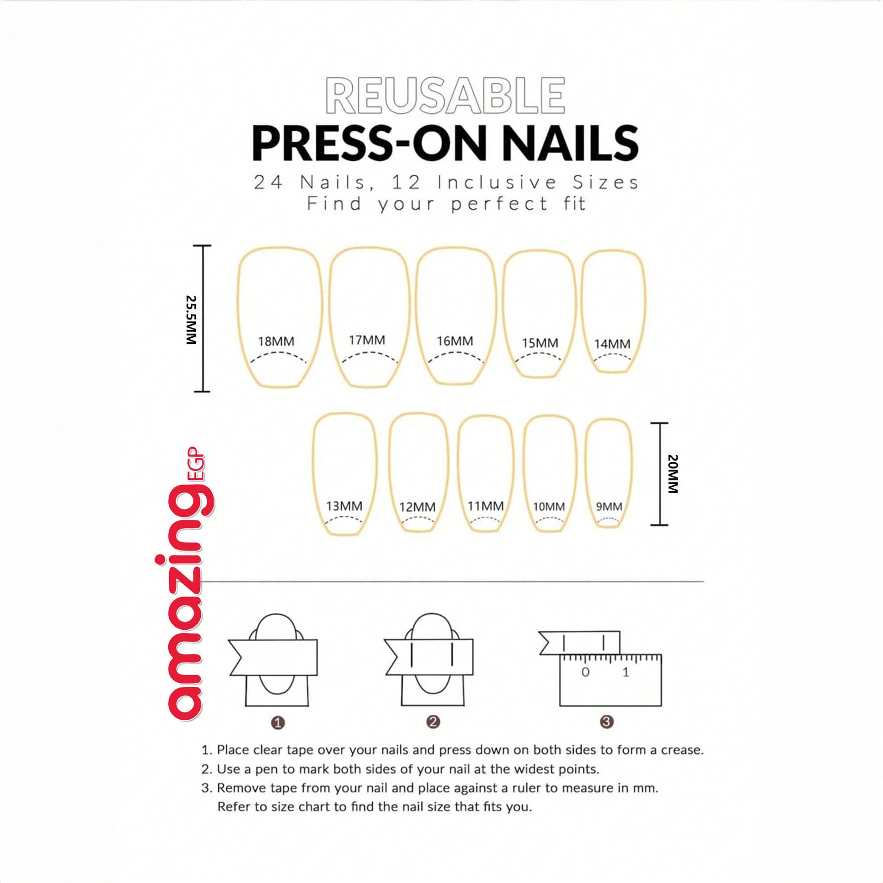 30 قطعة أظافر صناعية تابوتية مرصعة بالراين + غراء جيلي + مبرد – تصميم فرنسي لامع قابل للإزالة وإعادة الاستخدام