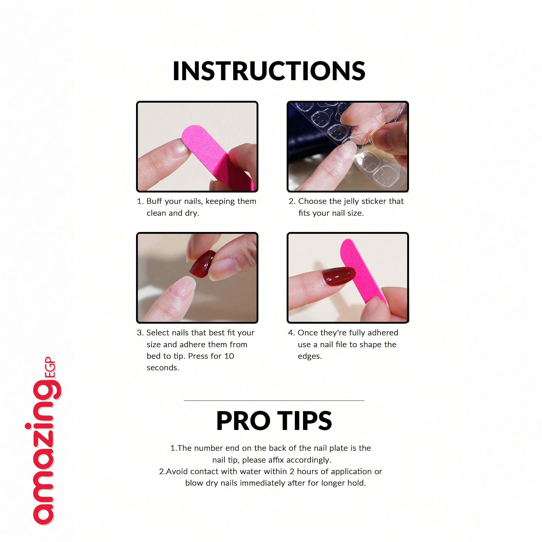 الأظافر الصناعية القصيرة شبه المنحرفة، رقع أظافر فرنسية بسيطة – 30 قطعة شكل لوزي بتدرّج وردي أنيق + لاصق جيلي ومبرد