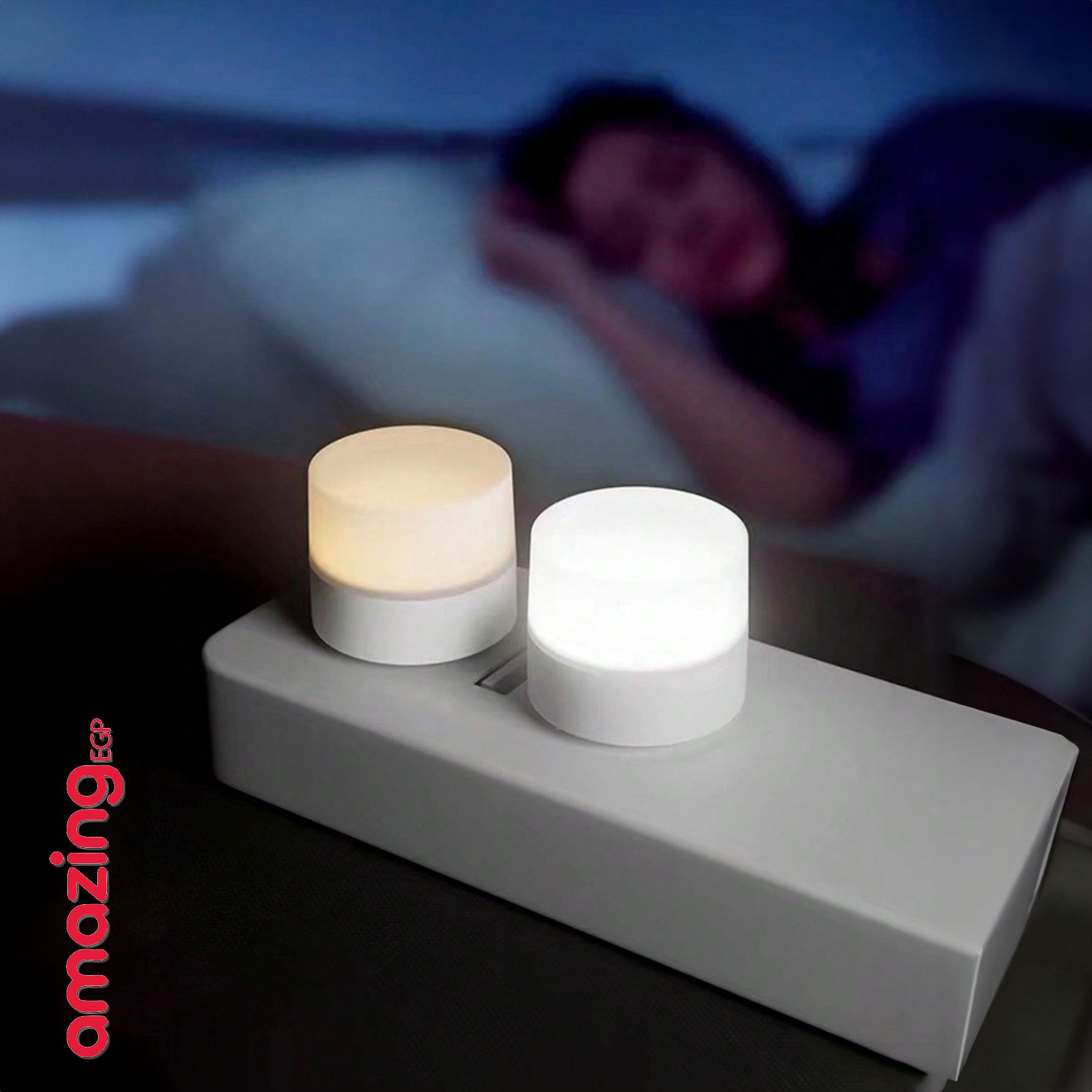 مصباح ليلي USB صغير — طاقة 1W، طيفان للضوء (أبيض دافئ + أبيض بارد)، مجموعة | 2 قطعة — يعمل على 5V/1A