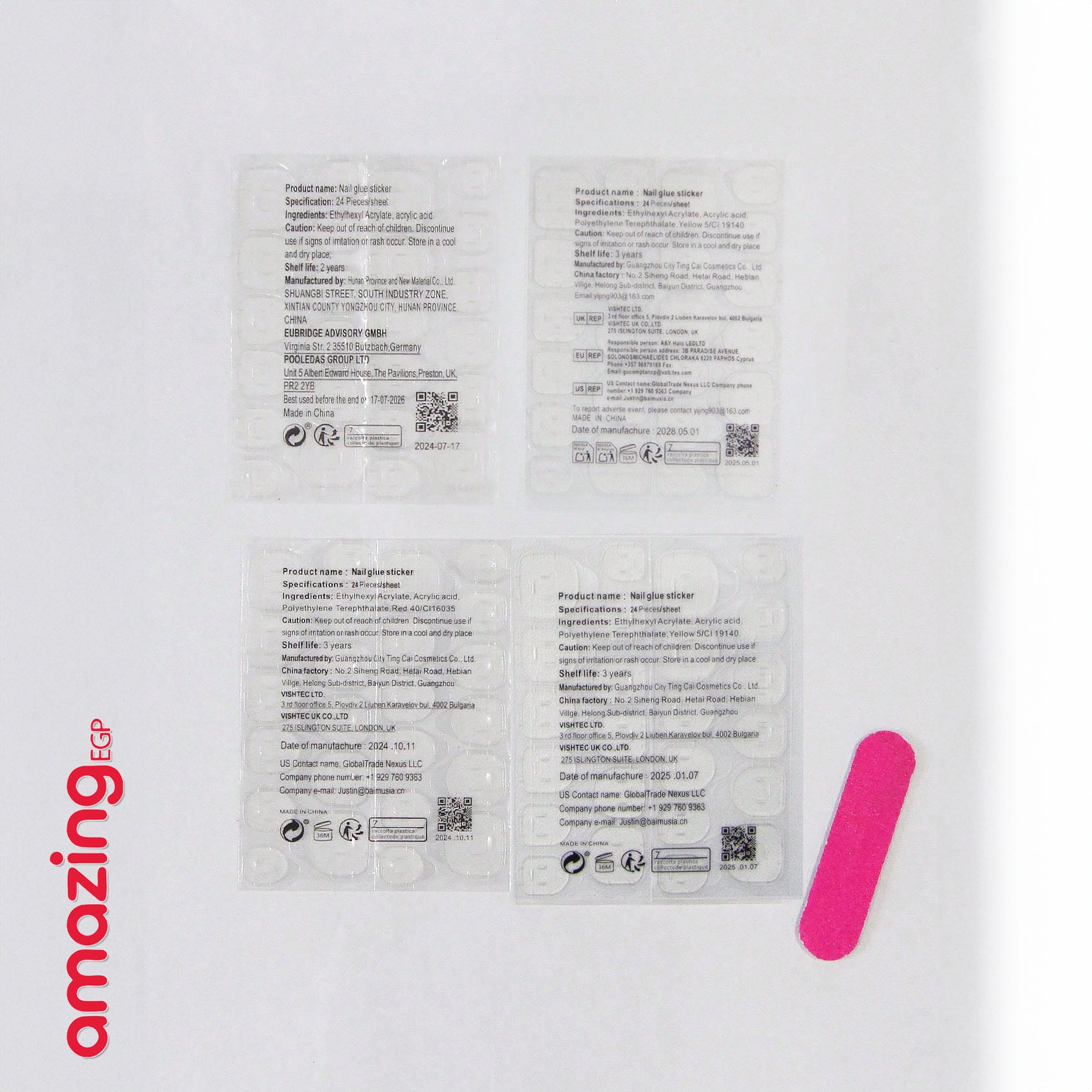 أظافر صناعية لاصقة – شكل لوزي أنيق (30 قطعة) بتدرّج طبيعي + غراء جيلي + مبرد – قابلة للإزالة وإعادة الاستخدام