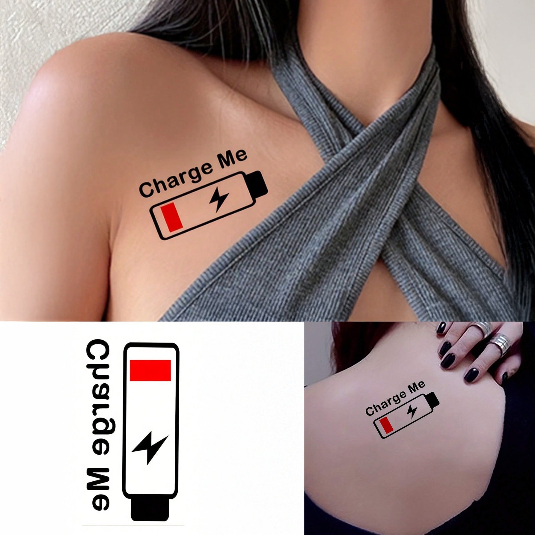 ملصق وشم مؤقّت مقاوم للماء ويُخفي الندوب – تصاميم فنية دقيقة بنقوش بطاريات ومكياج، سهل التطبيق والإزالة | 149-TSX