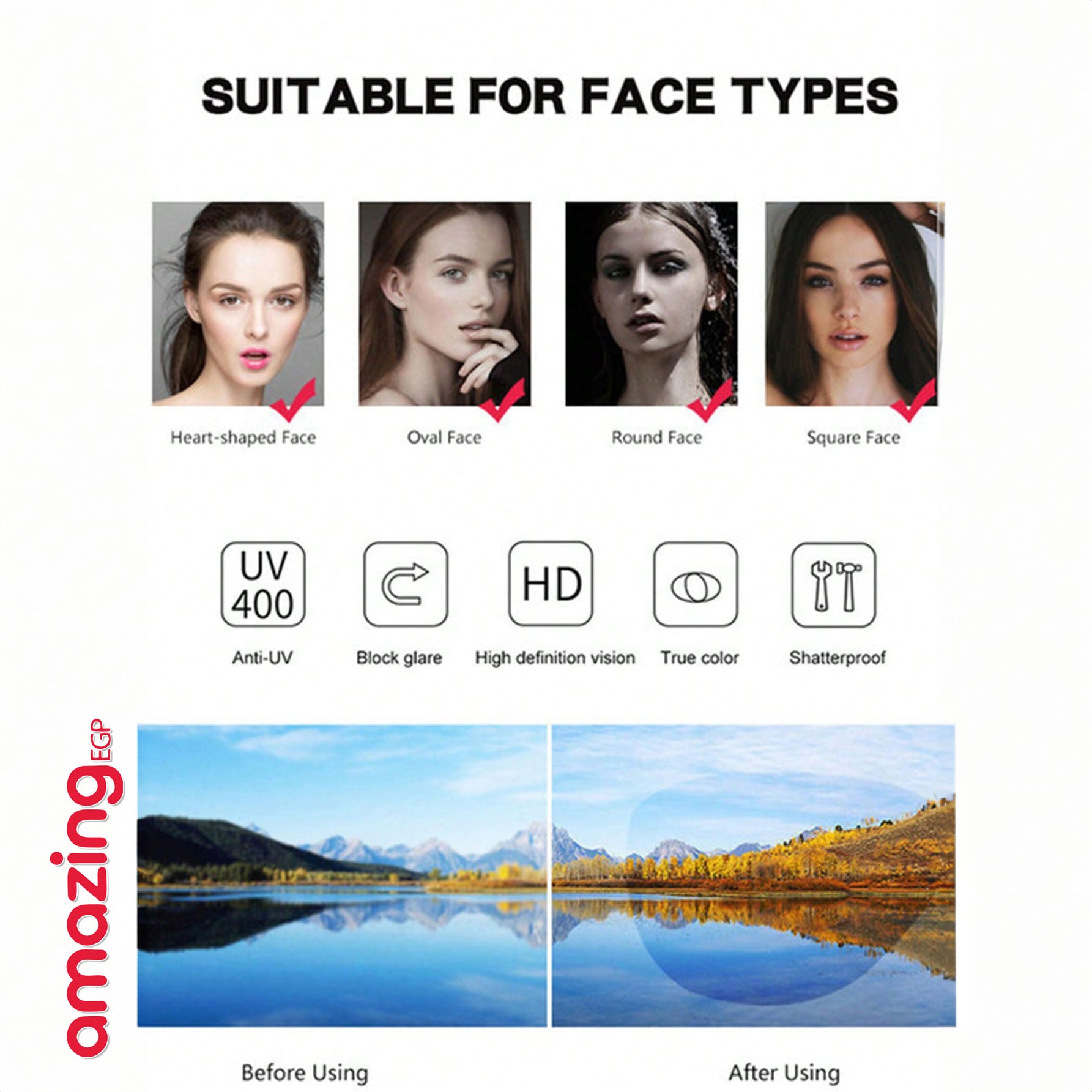 نظارة كبيرة الحجم للنساء بتصميم حديث — بدون إطار بعدسات متدرجة وحروف معدنية منقوشة على الذراعين، لإطلالات الشاطئ والعطلات والسفر