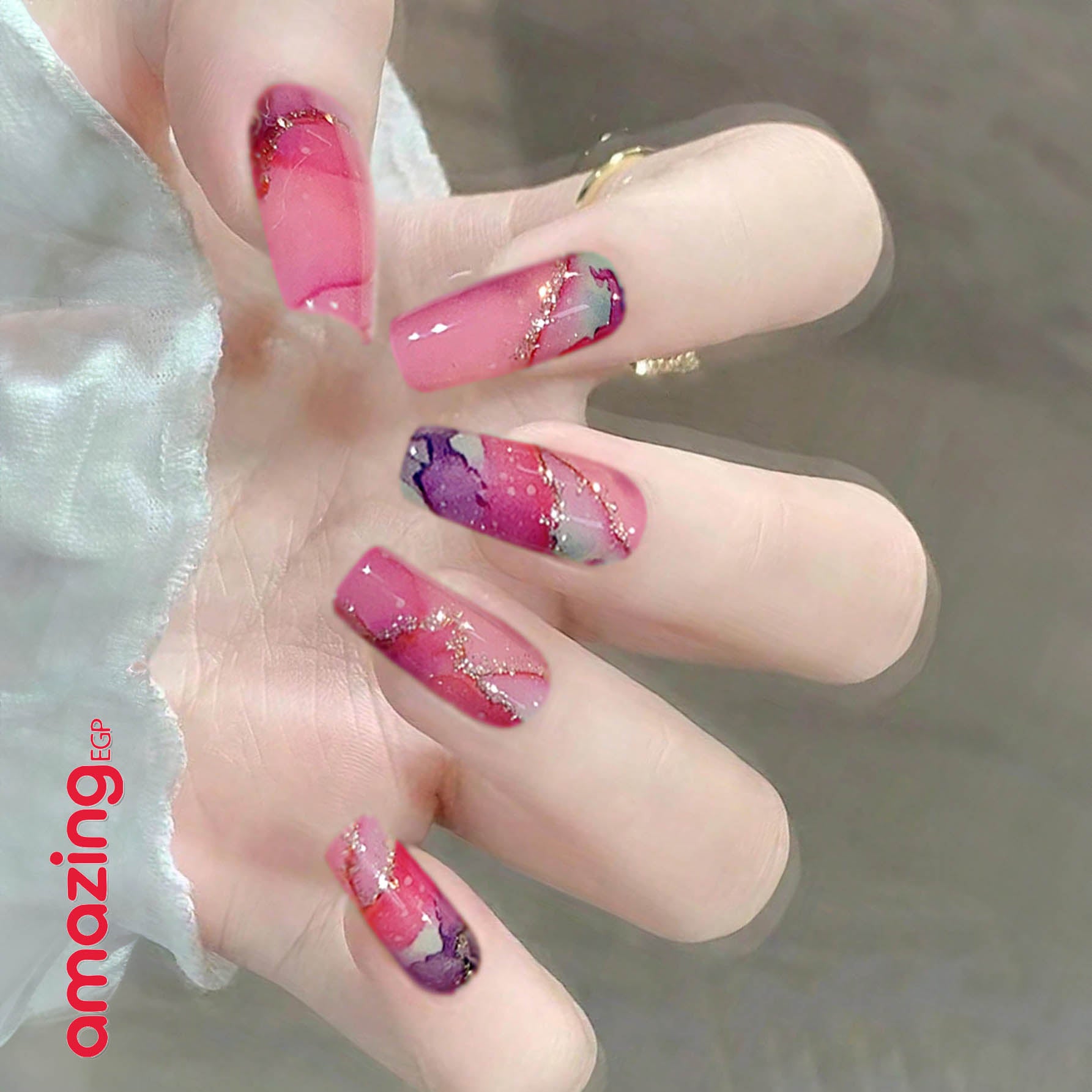 ملصقات مناكير كاملة الالتفاف – شريط أظافر ذاتي اللصق، مقاوم للماء وطويل الثبات، تصميم صيفي عصري لتزيين الأظافر CS-529 (شيت واحد)