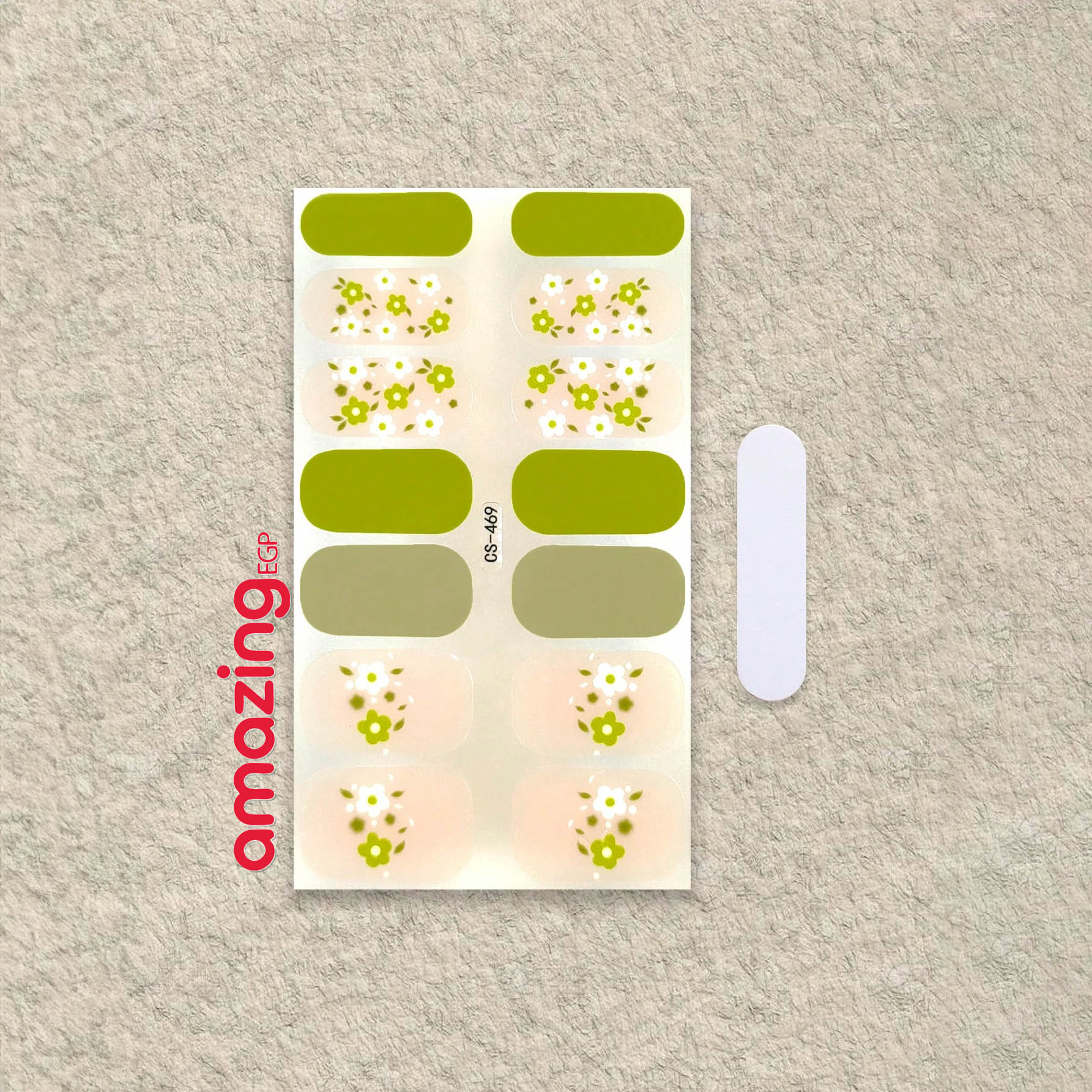 ملصقات مناكير كاملة الالتفاف – شريط أظافر ذاتي اللصق، مقاوم للماء وطويل الثبات، تصميم صيفي عصري لتزيين الأظافر CS-469 (شيت واحد)