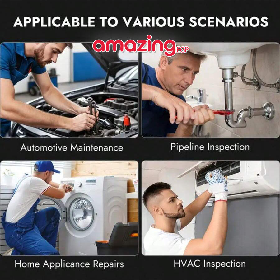 كاميرا فحص منظارية صناعية بشاشة 4.3 بوصة HD وإضاءة LED – كابل شبه صلب 5 متر مقاوم للماء IP67 للأعطال والسباكة والسيارات - ES04