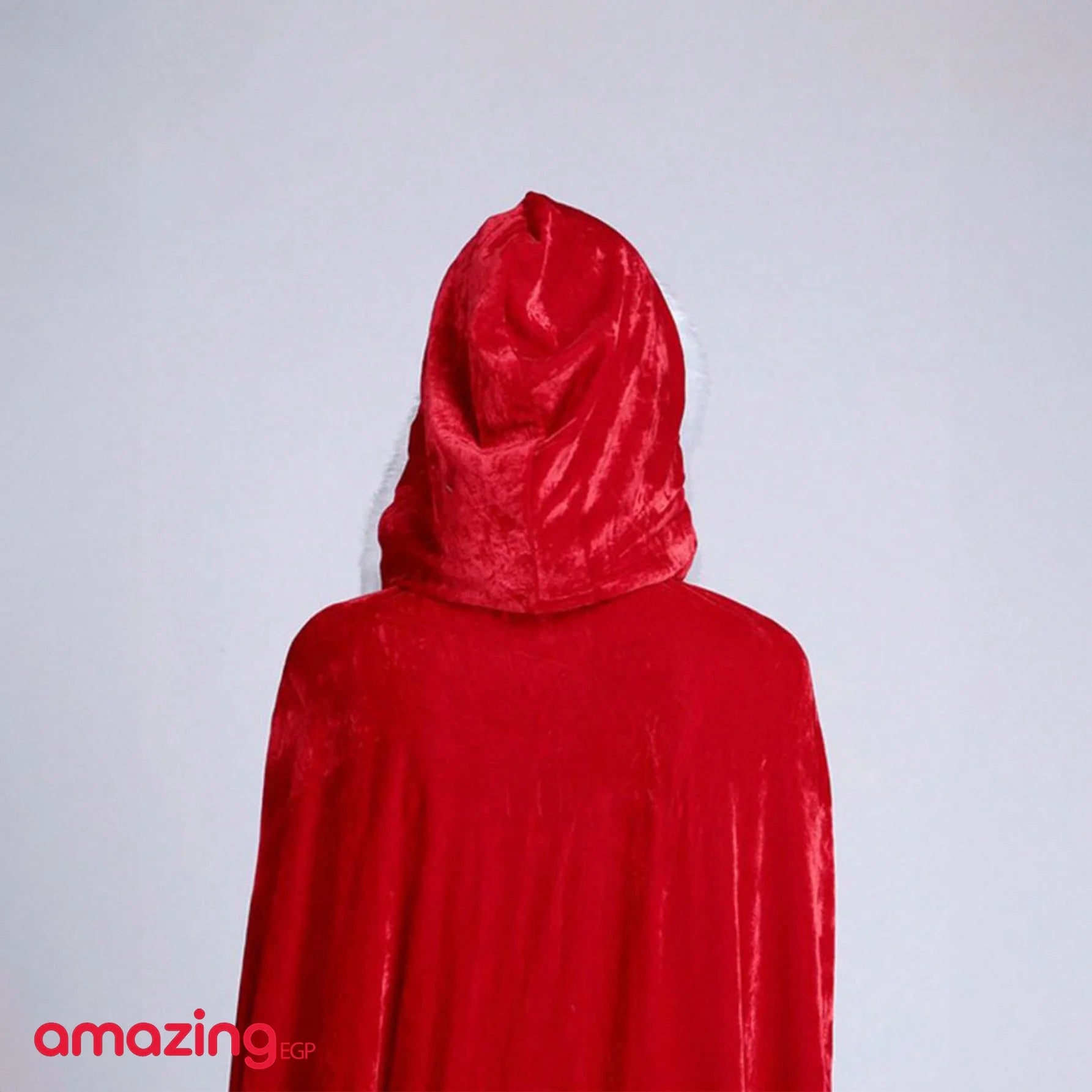 عباءة مخملية سميكة للكريسماس مع غطاء للرأس للسيدة كلوز سانتا عيد الميلاد والهالوين والحفلات التنكرية - أحمر | ادوات الشتاء اغراء الاحتفالات السيدة كلوز الشتاء الكريسماس زي تنكري لانجرى للنساء ملابس_تنكرية | amazingEGP