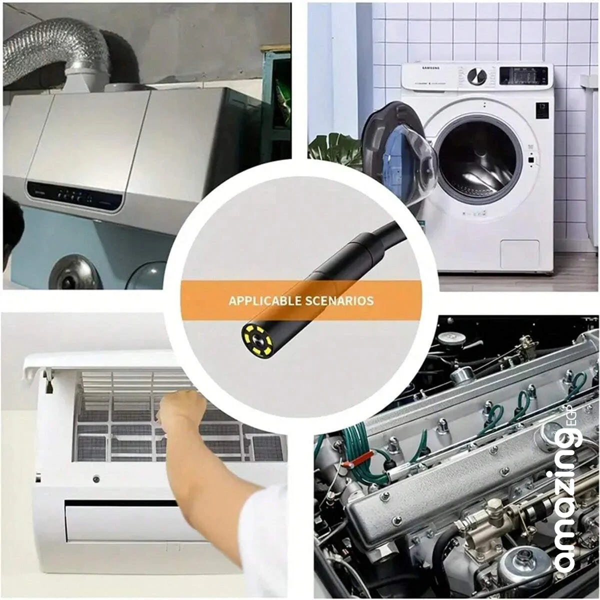 كاميرا فحص أنبوبية طويلة السلك لأجهزة أندرويد مقاومة للماء مع إضاءة مناسبة للتفتيش الداخلي بقطر صغير 7 مم تدعم OTG وUVC للهواتف الذكية وأجهزة الكمبيوتر تعمل عبر USB وأندرويد فقط | المنزل بوريسكوب تجسس ديكور ديكور_منزل ساعات_ذكية ساعة بكام عداد الخطى كامير