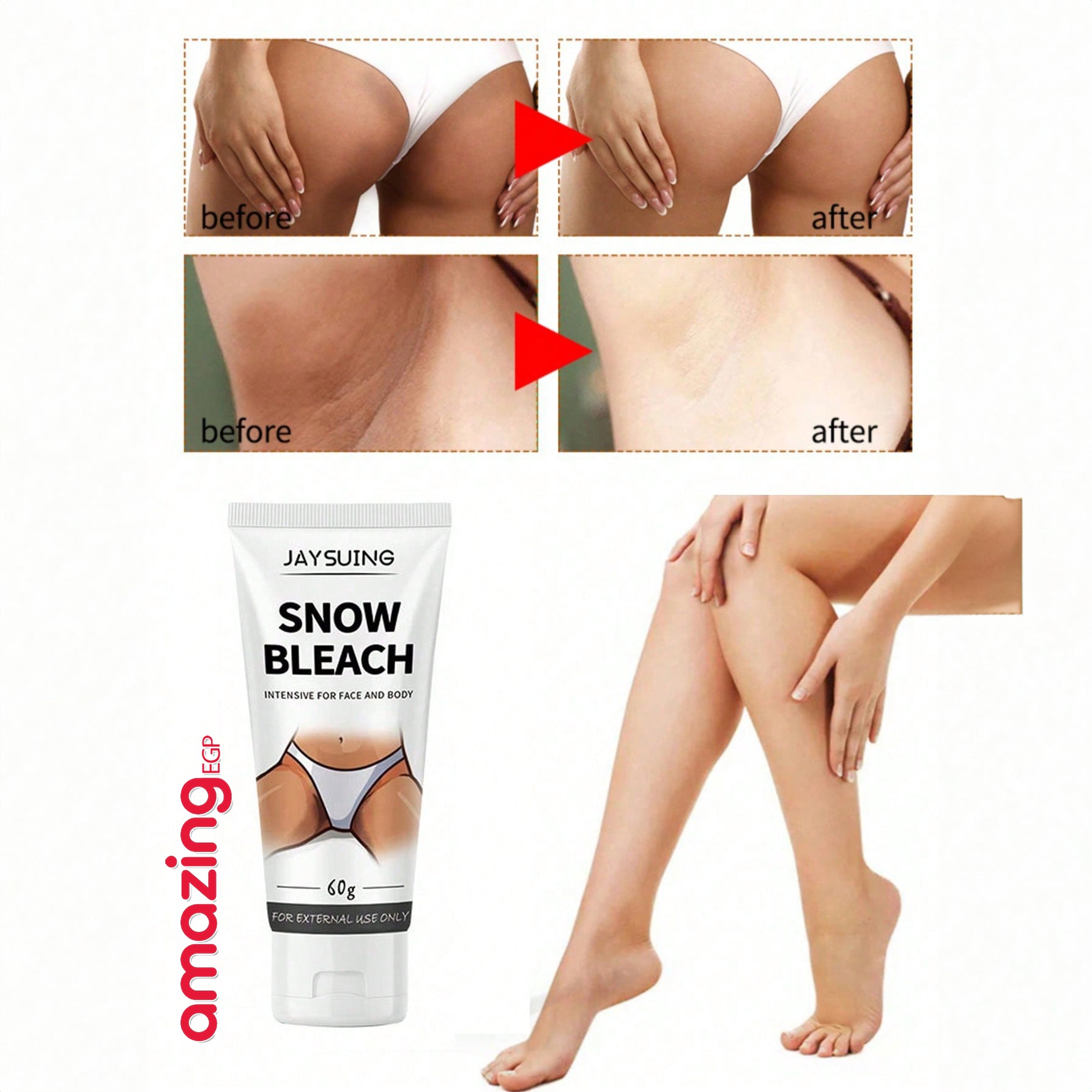 كريم العناية والتفتيح بالأعضاء الخاصة ومنطقة البكيني ، يحتوي على فيتامين سي ونياسيناميد وخلاصة الجوزة الآسيوية وعرق البخاخ، للأعضاء الخاصة وتحت الإبط والمفاصل والأرداف وجلد الفخذ - 60 جرام كريم