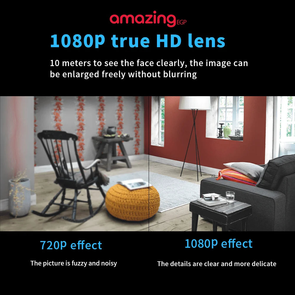 كاميرا مراقبة صغيرة 1080P HD مع واي فاي للاستخدام الداخلي والخارجي للأطفال والحيوانات والمربية عرض عن بعد مع تطبيق iOS وأندرويد | المنزل تجسس ديكور ديكور_منزل ساعات_ذكية ساعة بكام عداد الخطى كاميرات كاميرات تجسس كاميرات خارجية كاميرات مراقبة مراقبة | amaz