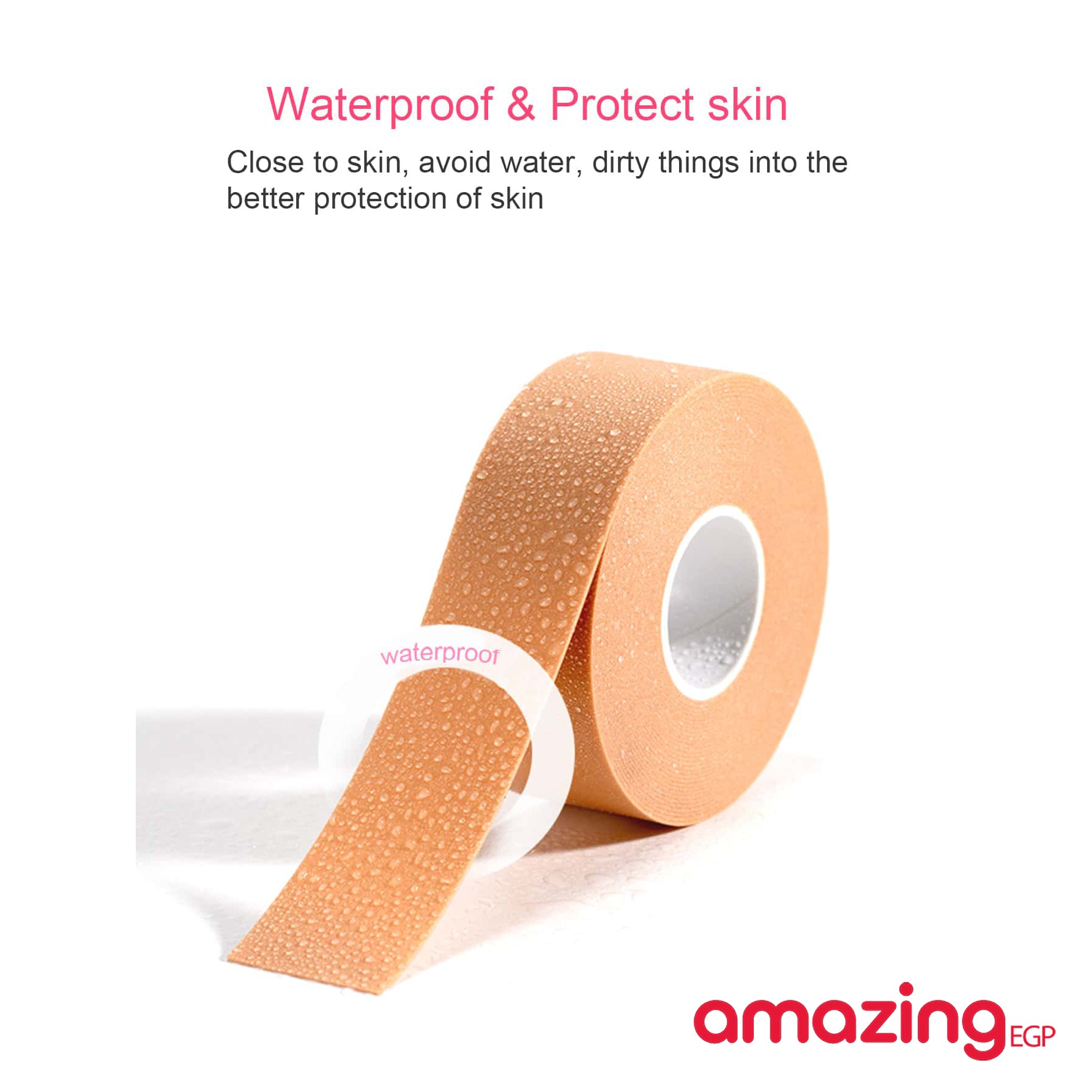 ملصق للعناية بالقدم بشريط مثبت للكعب لوقاية وتوسيد القدم وحماية الجلد - مقاوم للماء ومضاء للانزلاق