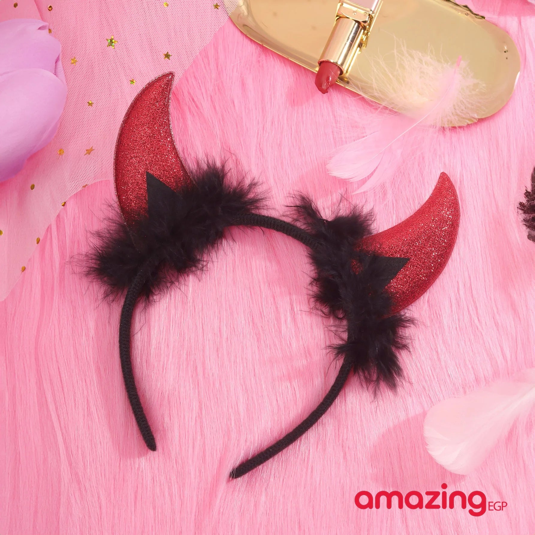 طوق شعر زي تنكري ثياب طوق شعر قرون- احمر اسود | حفلات حفلات_عيد_الميلاد زي تنكري طوق نظارة_حفلات | amazingEGP