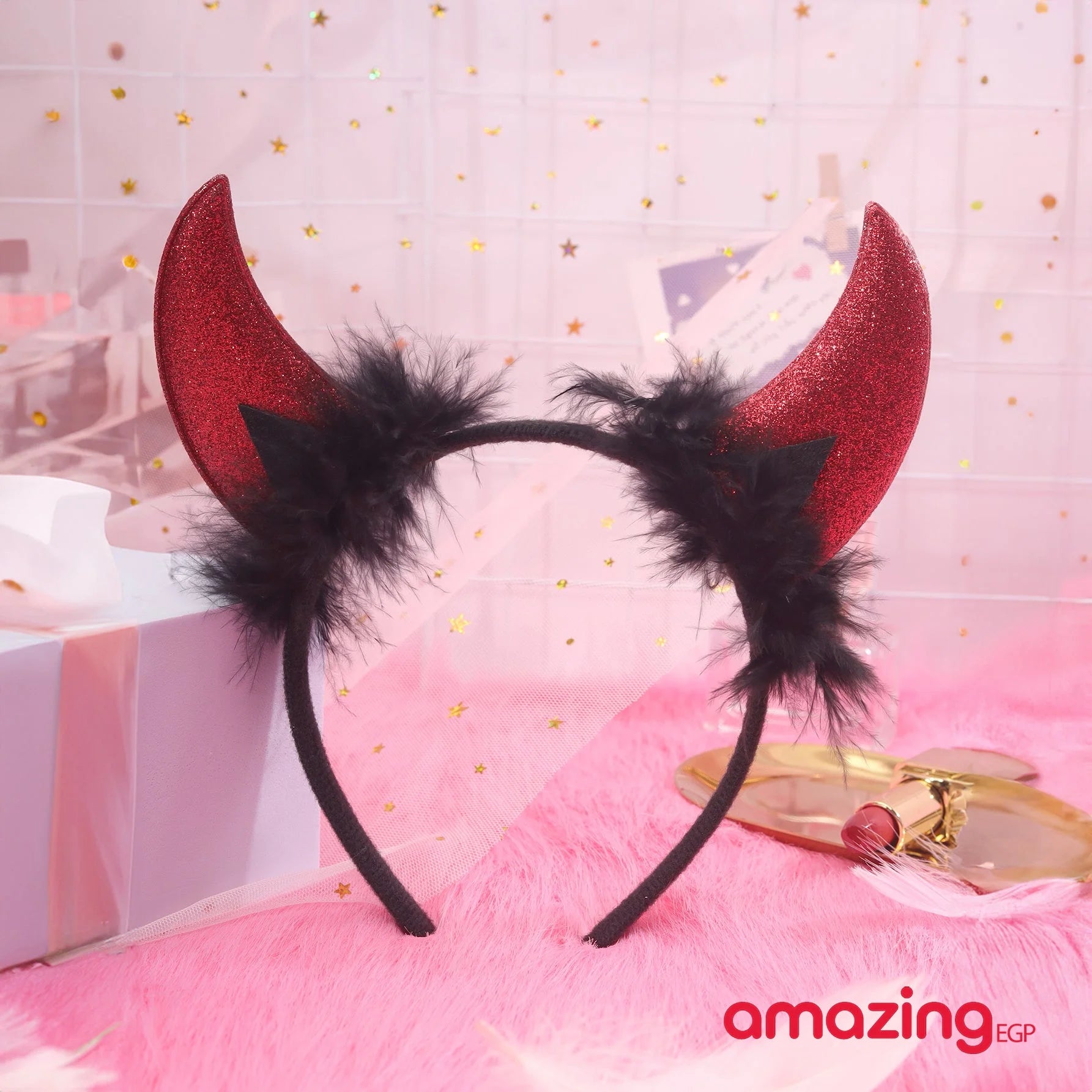 طوق شعر زي تنكري ثياب طوق شعر قرون- احمر اسود | حفلات حفلات_عيد_الميلاد زي تنكري طوق نظارة_حفلات | amazingEGP