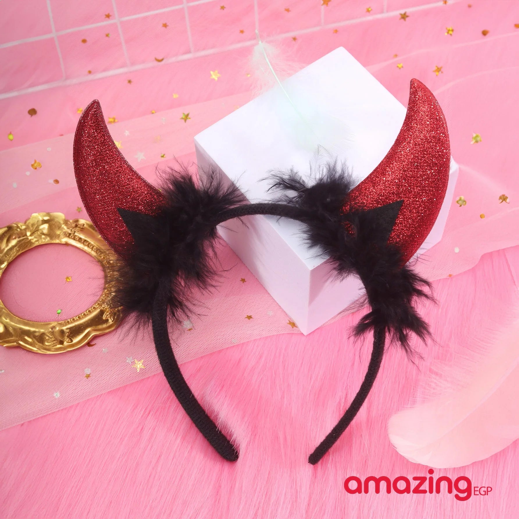 طوق شعر زي تنكري ثياب طوق شعر قرون- احمر اسود | حفلات حفلات_عيد_الميلاد زي تنكري طوق نظارة_حفلات | amazingEGP