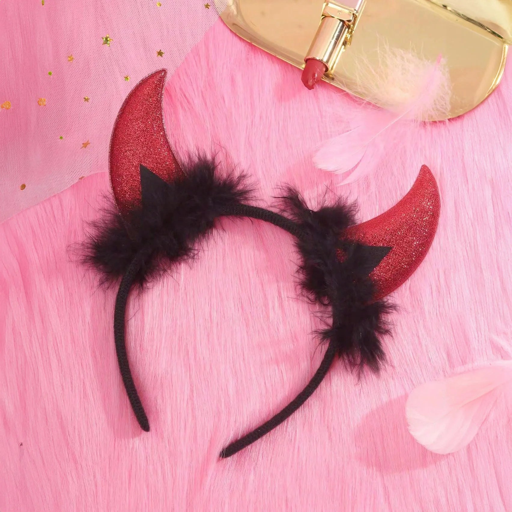 طوق شعر زي تنكري ثياب طوق شعر قرون- احمر اسود | حفلات حفلات_عيد_الميلاد زي تنكري طوق نظارة_حفلات | amazingEGP