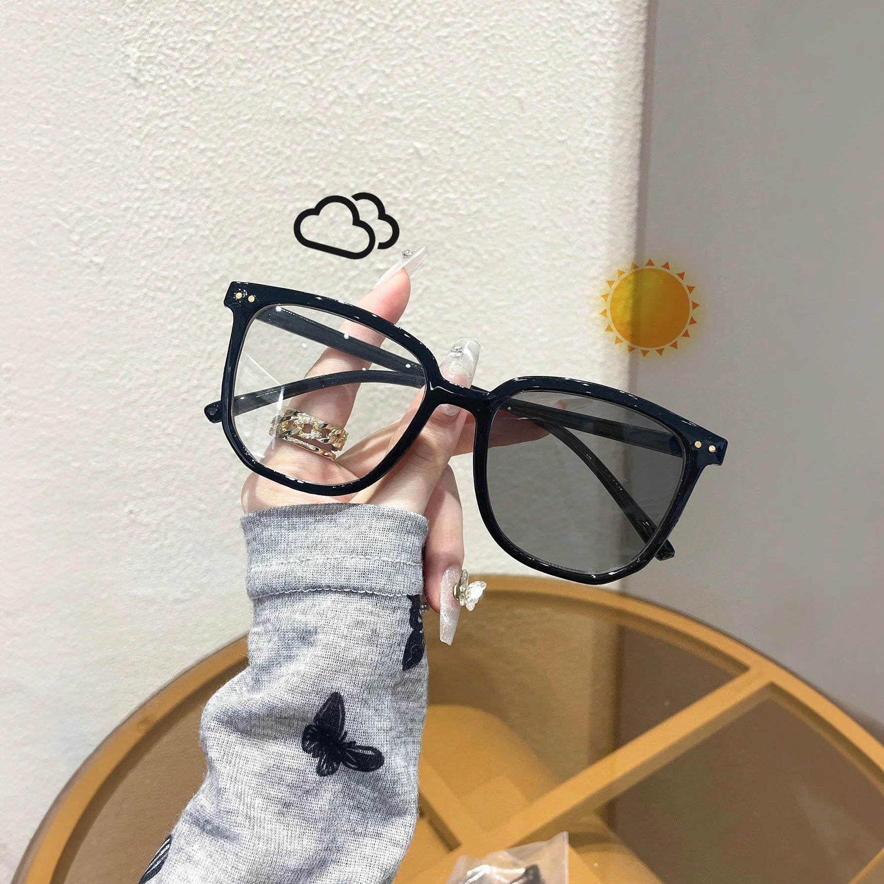 نظارة بلاستيكية هندسية للنساء وأنظمة نظارات فوتوكرومية للملابس اليومية نظارات بلو لايت للرجال والنساء تقلل من إجهاد العين وحجب الاشعة فوق البنفسجية لشاشة الكمبيوتر مضادة للوهج - اسود | النظارات حفالات حفالات موسيقية حفلات حفلات_عيد_الميلاد خليفة رووك عين