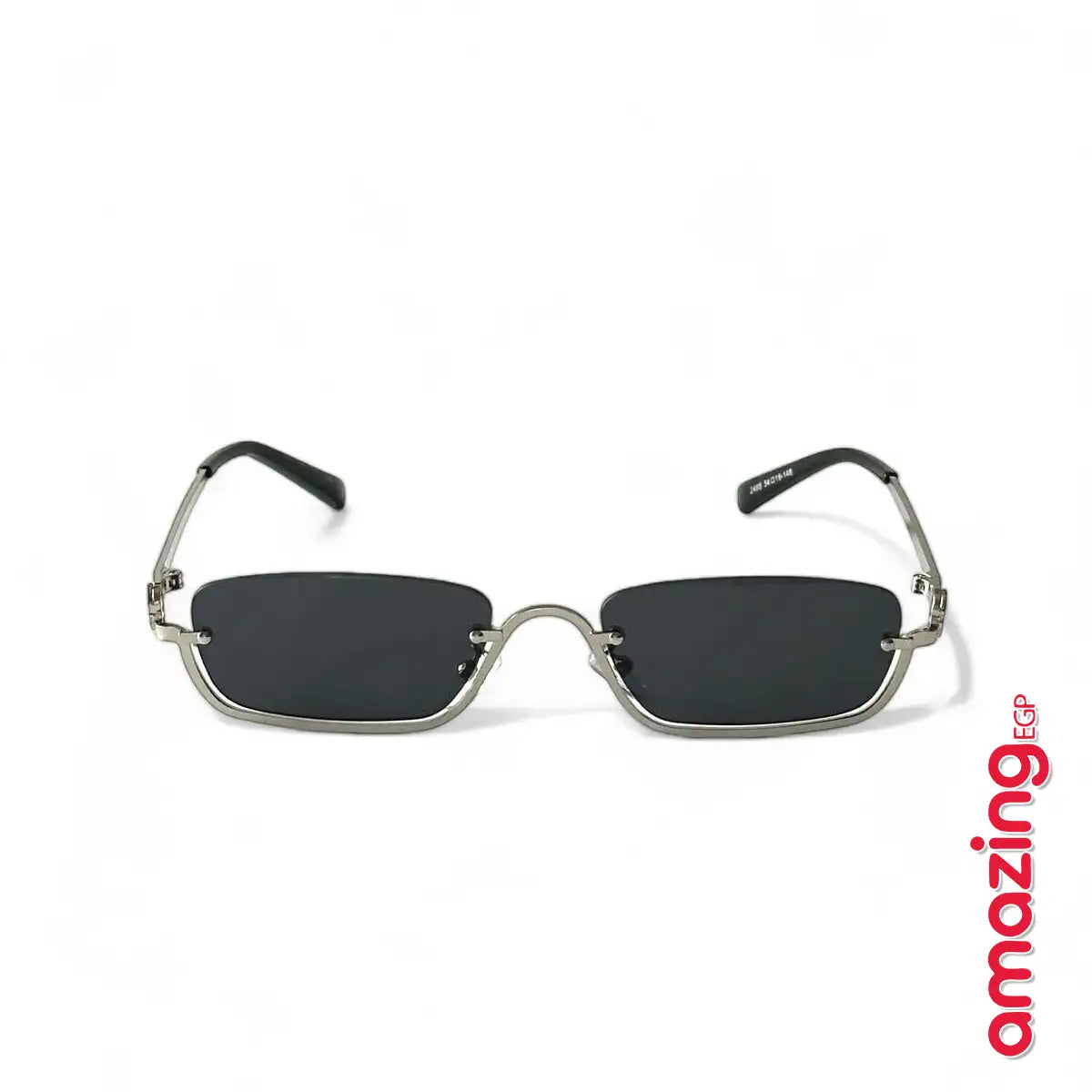 نظارة مربّعة نصف إطار معدني – إطار ذهبي وعدسات رمادية | موضة نسائية عصرية