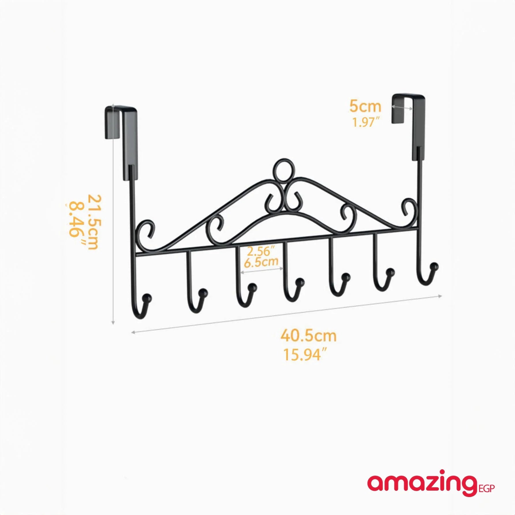 شماعة ملابس فوق الباب علاقة بخطاف للتعليق على الباب وغرفة الاستحمام بدون ثقوب خطاف فوق الباب لتعليق الملابس والمعاطف والمناشف - معدن اسود | بدون ثقوب خطاف فوق الباب خطافات فوق الباب رف شماعة شماعة ملابس علاقة علاقة ملابس | amazingEGP