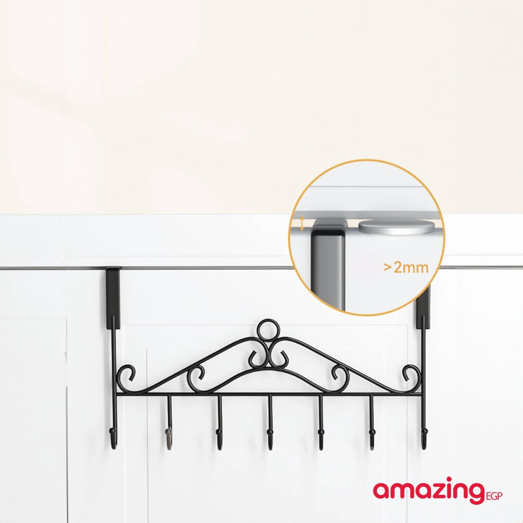 شماعة ملابس فوق الباب علاقة بخطاف للتعليق على الباب وغرفة الاستحمام بدون ثقوب خطاف فوق الباب لتعليق الملابس والمعاطف والمناشف - معدن اسود | بدون ثقوب خطاف فوق الباب خطافات فوق الباب رف شماعة شماعة ملابس علاقة علاقة ملابس | amazingEGP