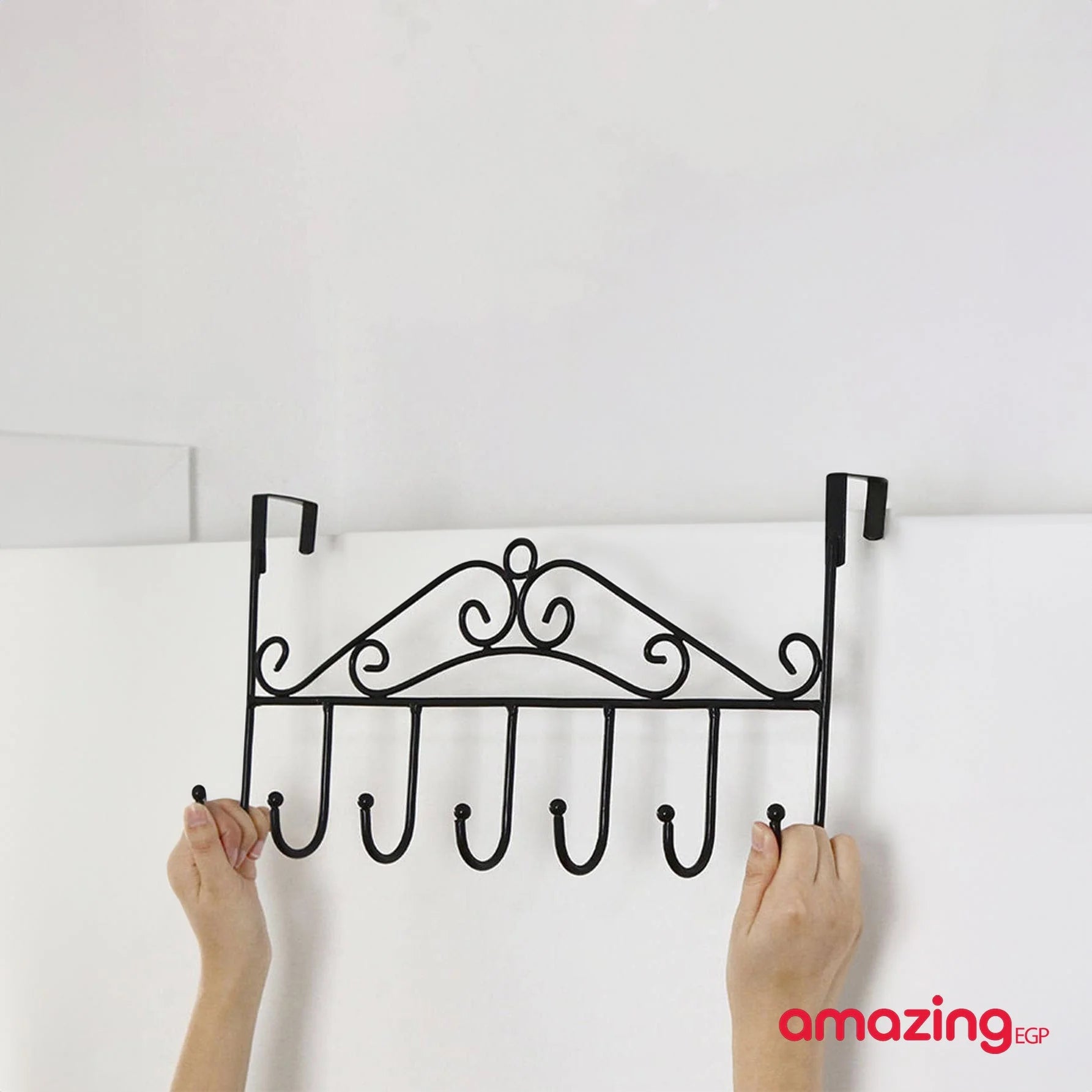 شماعة ملابس فوق الباب علاقة بخطاف للتعليق على الباب وغرفة الاستحمام بدون ثقوب خطاف فوق الباب لتعليق الملابس والمعاطف والمناشف - معدن اسود | بدون ثقوب خطاف فوق الباب خطافات فوق الباب رف شماعة شماعة ملابس علاقة علاقة ملابس | amazingEGP