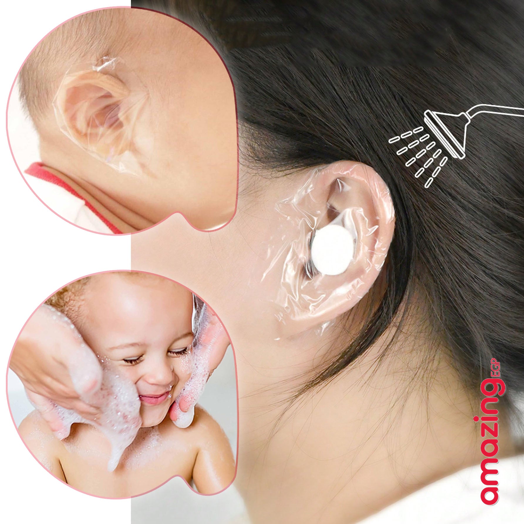 واقي أذن مائي للاستخدام مرة واحدة – رقع أذن للسباحة/الاستحمام مع حشو، ملحق سباحة وغوص بسيط وملائم، ضروريات الشاطئ، اكسسوارات الشاطئ عبوة 20 قطعة للسباحة والاستحمام (PU)