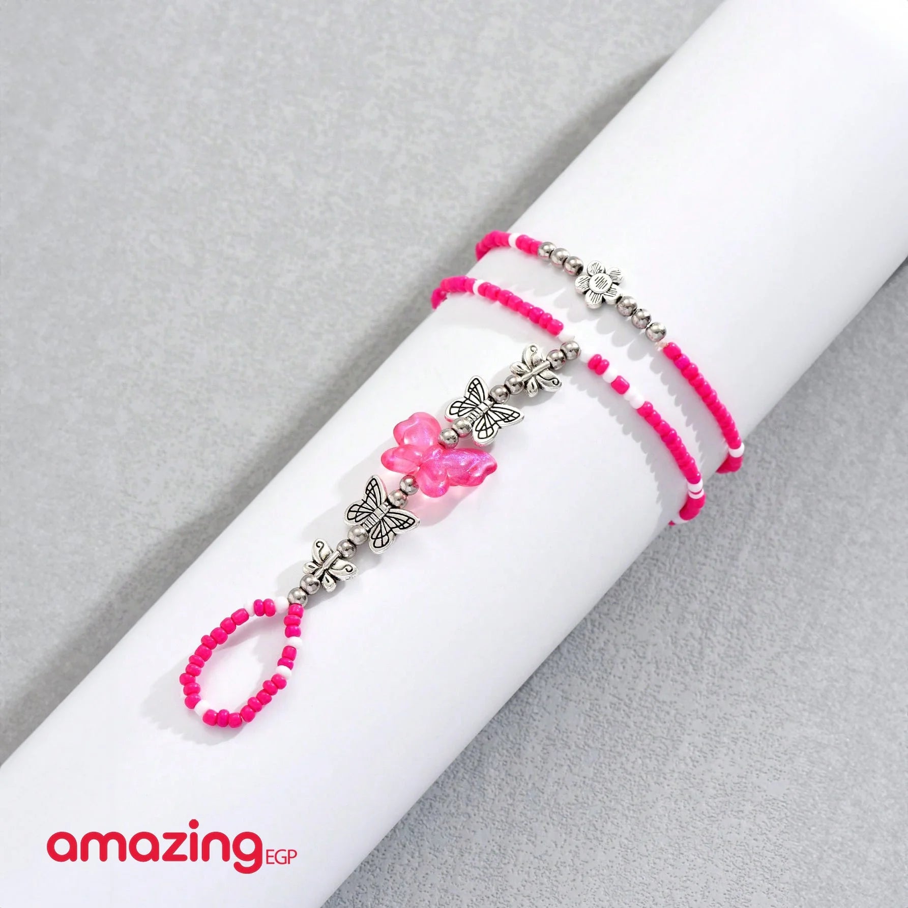 خلخال خرز بوهو الراتنجات الاصطناعية فراشة و مزخرف بزهر الى شاطئ بحر اساور كاحل للنساء خلخال مطرز يدويا للنساء والمراهقات - 2قطعطقم | اساور كاحل اسورة خلخال خلخال للقدم خلخال مضئ رقص لولى نجمة | amazingEGP