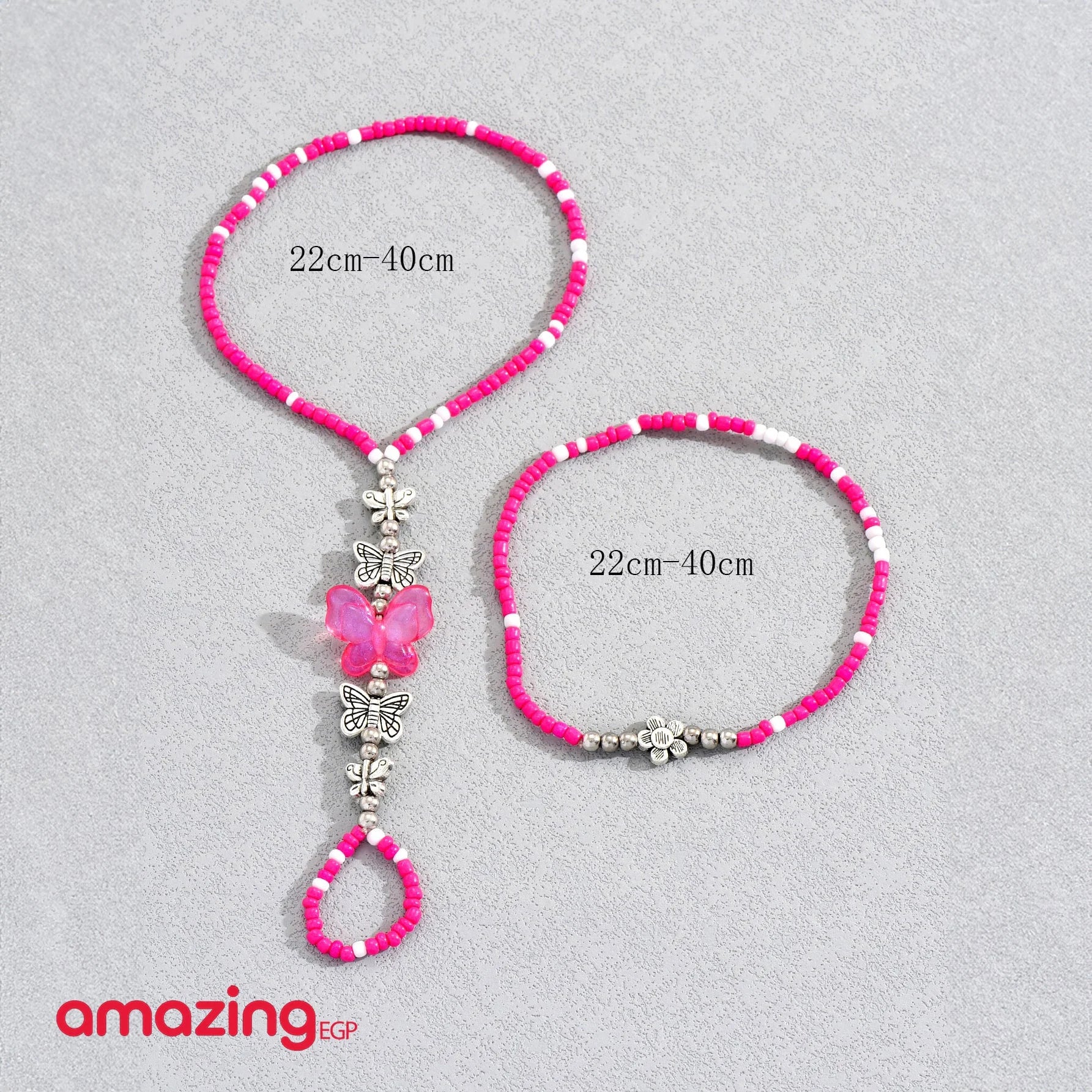 خلخال خرز بوهو الراتنجات الاصطناعية فراشة و مزخرف بزهر الى شاطئ بحر اساور كاحل للنساء خلخال مطرز يدويا للنساء والمراهقات - 2قطعطقم | اساور كاحل اسورة خلخال خلخال للقدم خلخال مضئ رقص لولى نجمة | amazingEGP