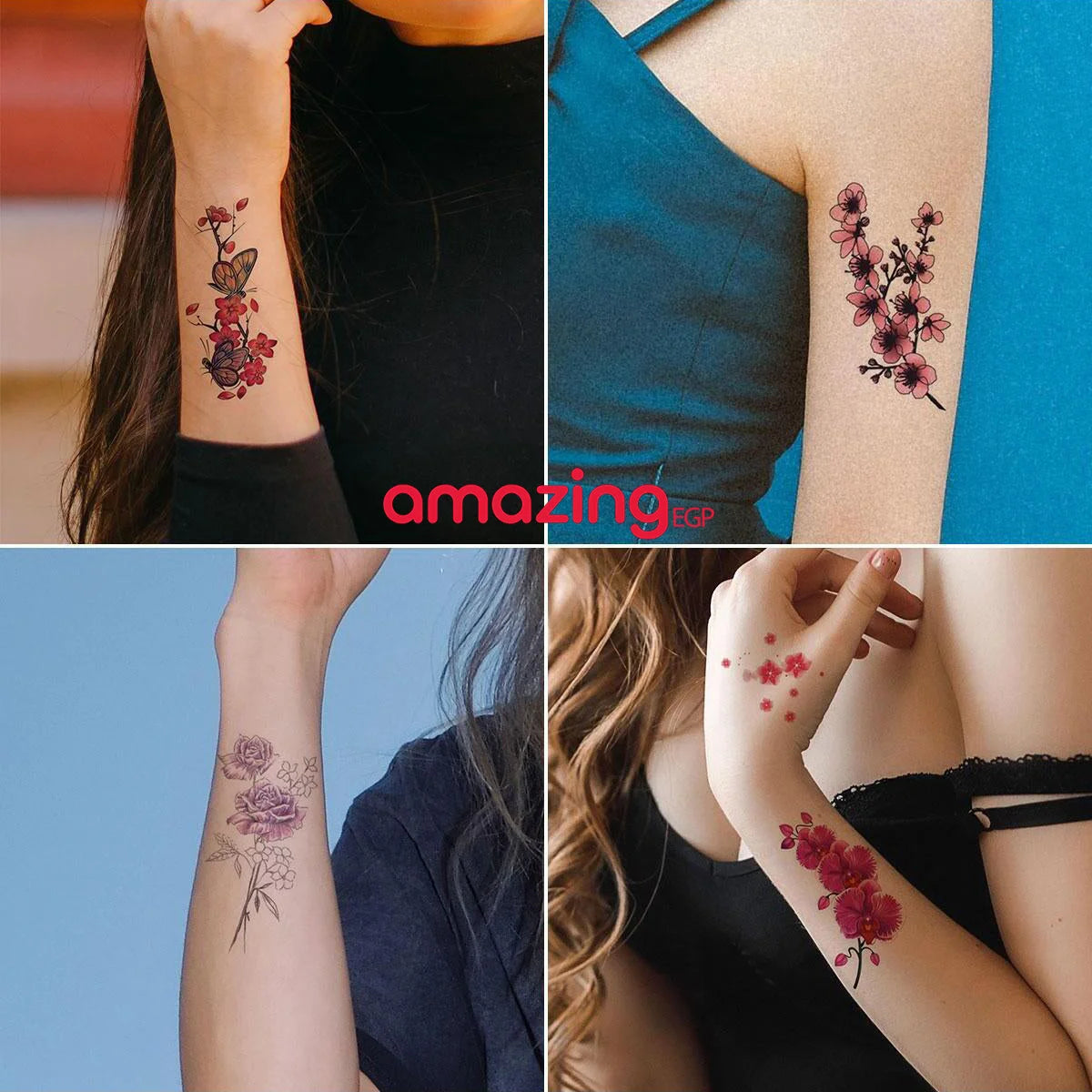 ملصق وشم زهرة مقاوم للماء يدوم طويلا نمط وردة وشم يمكن التخلص منه للنساء حقيقي ملصق وشم للنساء و بنات لمستلزمات الحفلات للنساء والاطفال - 30 ورقة sb_5219 | تاتوة مضيئ تاتوة وردة تاتوه تاتوه_كتابة تاتوه_للجسم زهرة ملصق وشم وشم وشم مضيئ وشم_كتابة | amazi