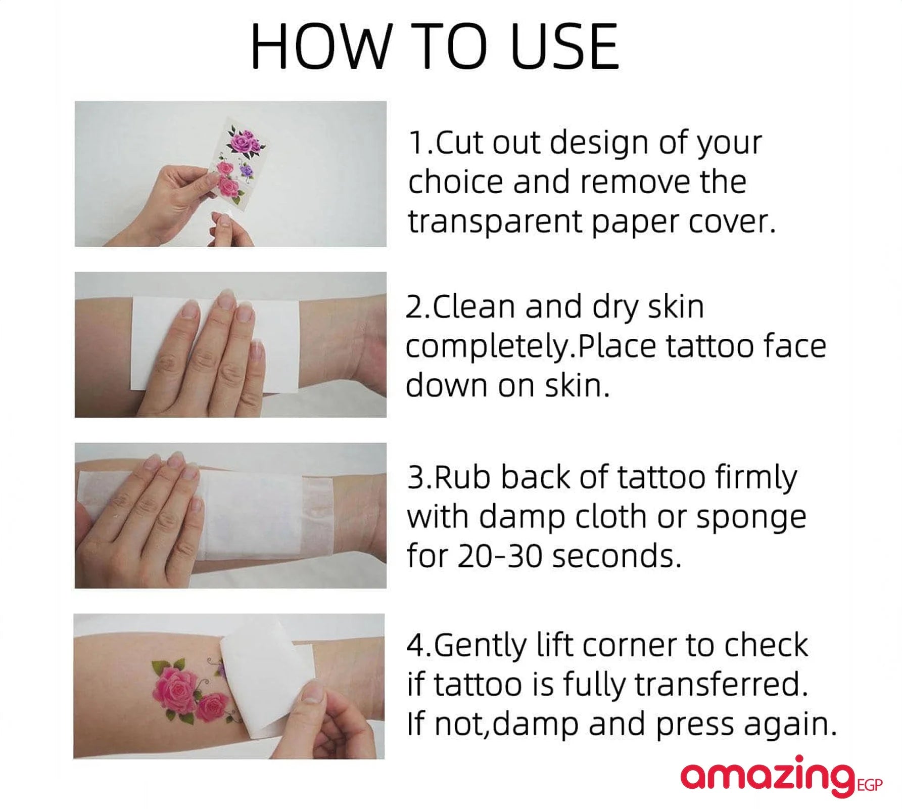 ملصق وشم زهرة مقاوم للماء يدوم طويلا نمط وردة وشم يمكن التخلص منه للنساء حقيقي ملصق وشم للنساء و بنات لمستلزمات الحفلات للنساء والاطفال - 30 ورقة sb_5219 | تاتوة مضيئ تاتوة وردة تاتوه تاتوه_كتابة تاتوه_للجسم زهرة ملصق وشم وشم وشم مضيئ وشم_كتابة | amazi