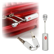 قفل قوي صغير على شكل جمجمة من خليط معدني من الزنك مع مفاتيح من تي اس ايه لشنطة الظهر وشنطة الصالة الرياضية وخزانة المدرسة وشنطة السفر - فضي